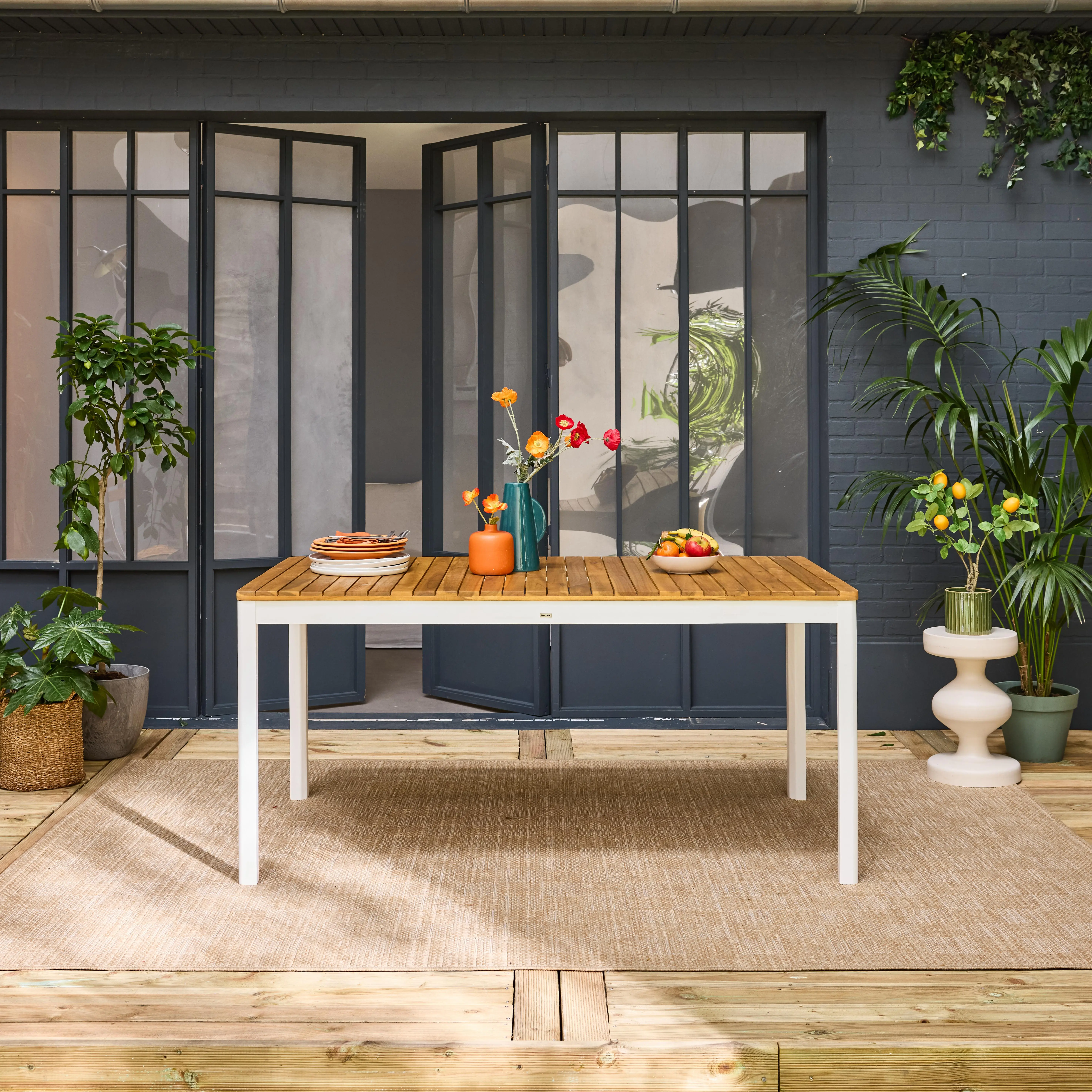 Table de jardin bois d'acacia 8 places