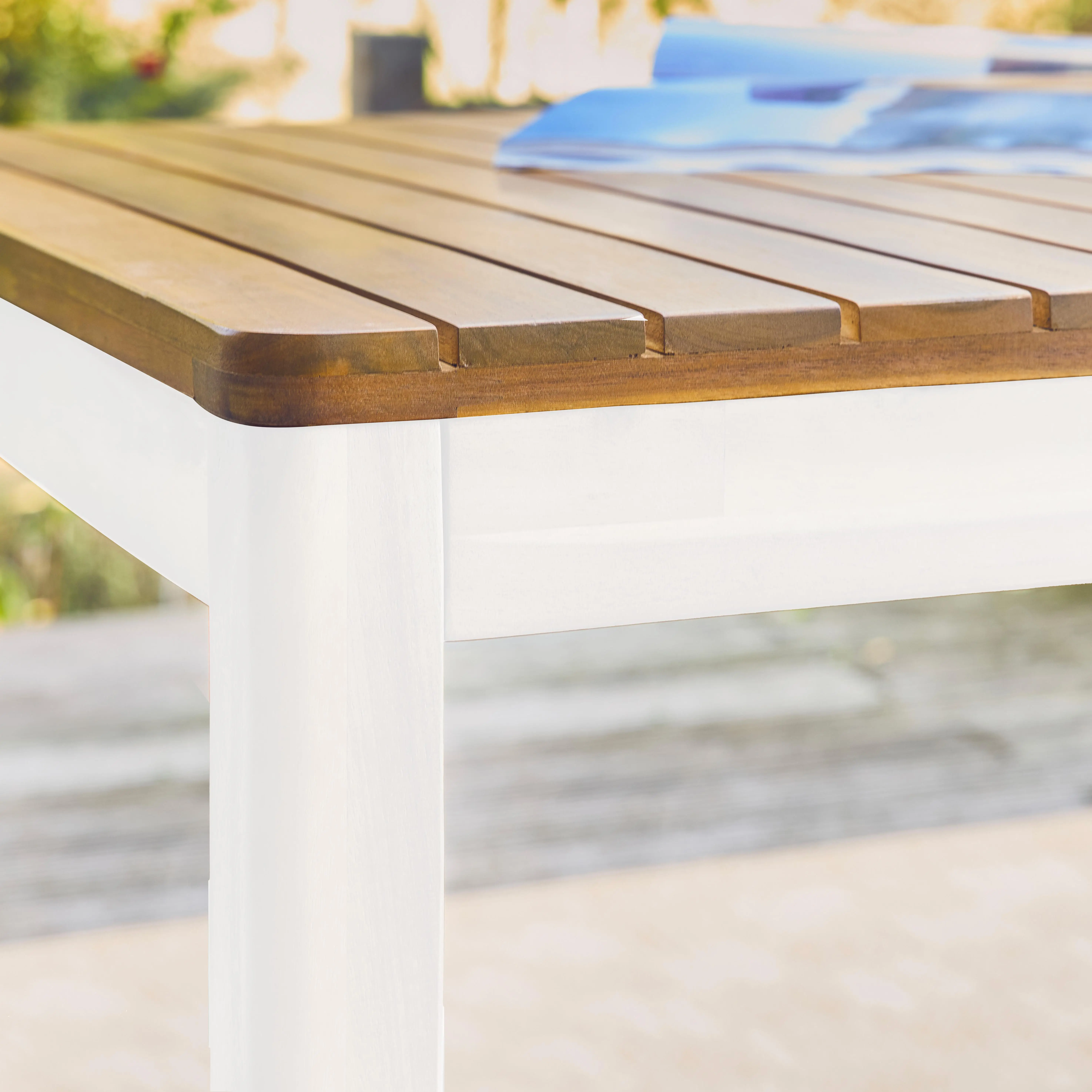 Table de jardin bois d'acacia 8 places