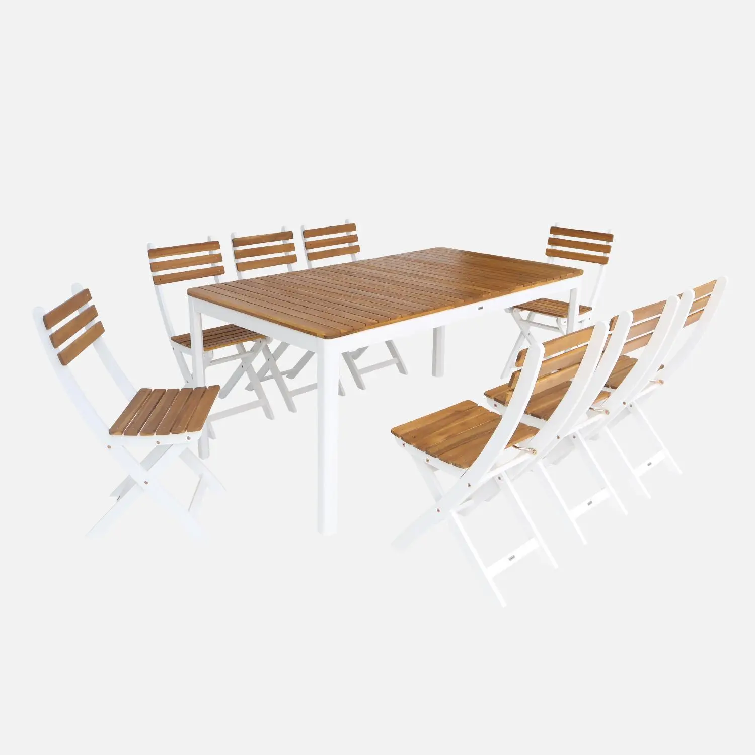 Table de jardin bois d'acacia 8 places