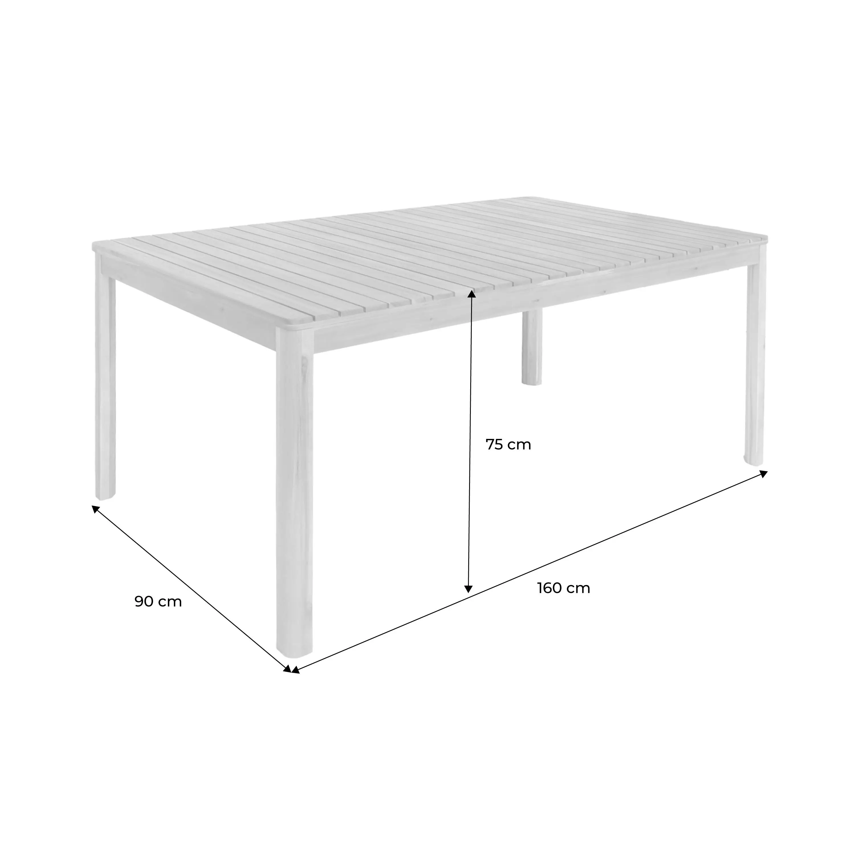 Table de jardin bois d'acacia 8 places