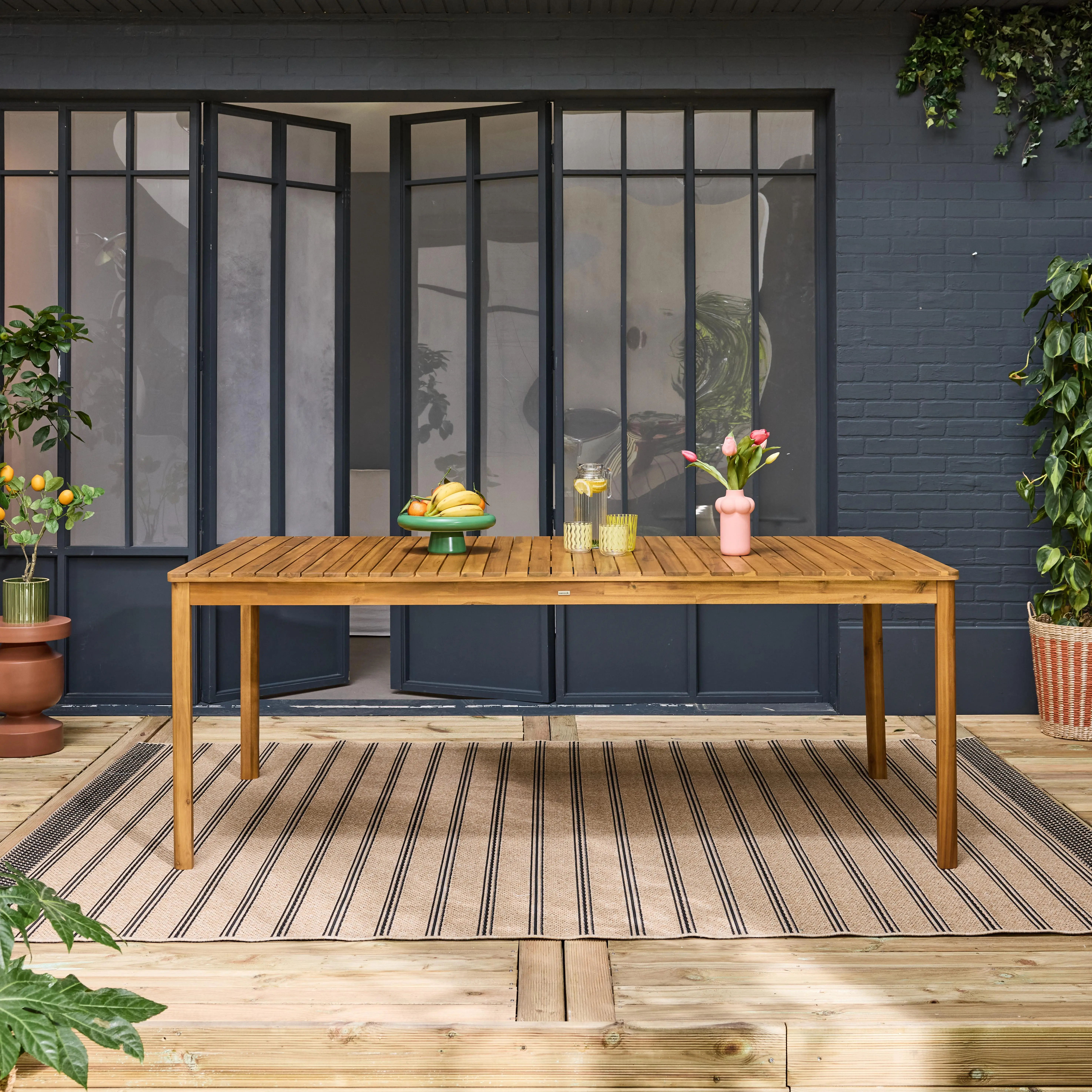 Table de jardin bois d'acacia 10 places