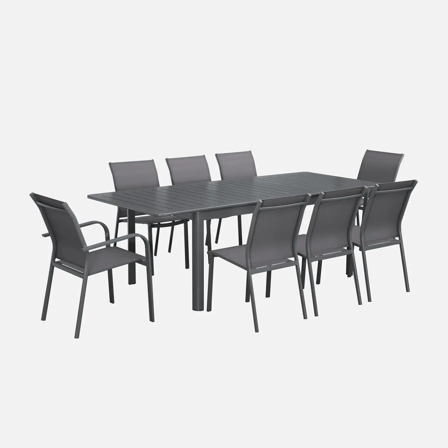 Table de jardin extensible aluminium 8 places