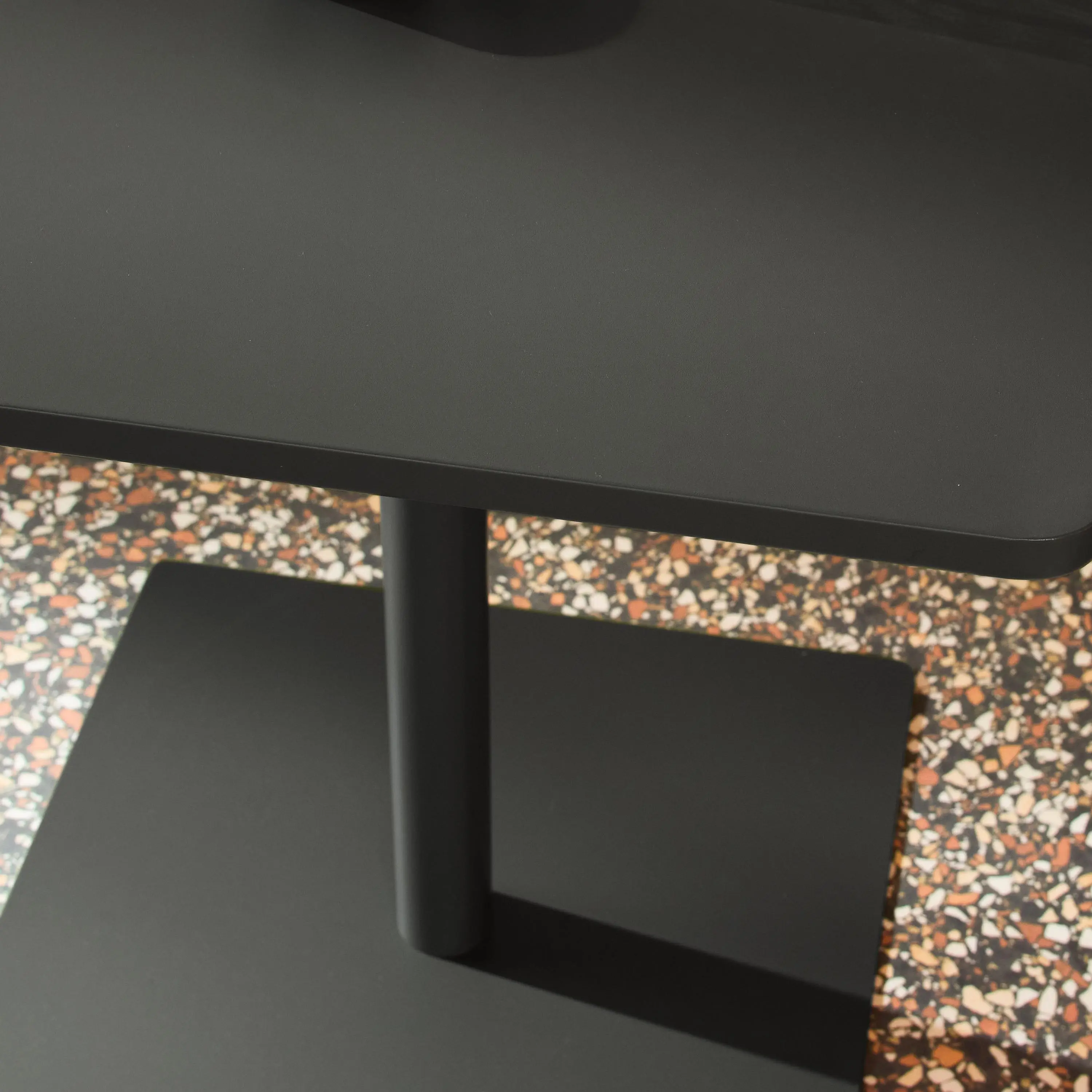 Table de jardin bistrot carré acier 2 places 70 cm intérieur/extérieur
