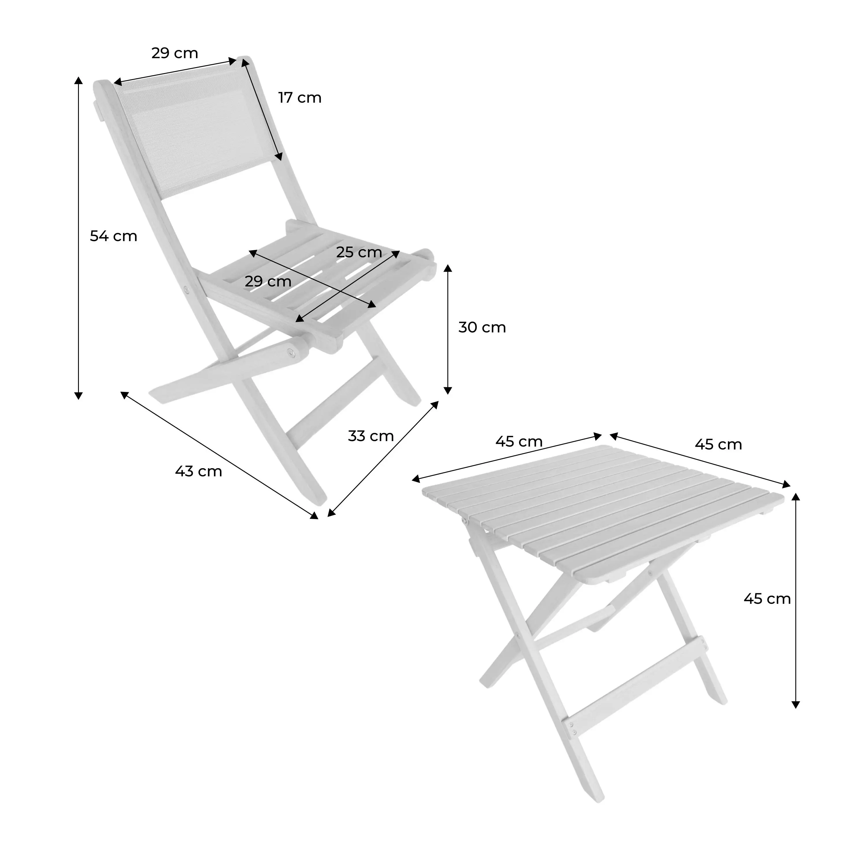 Table de jardin bistrot enfant bois d'acacia + 2 assises