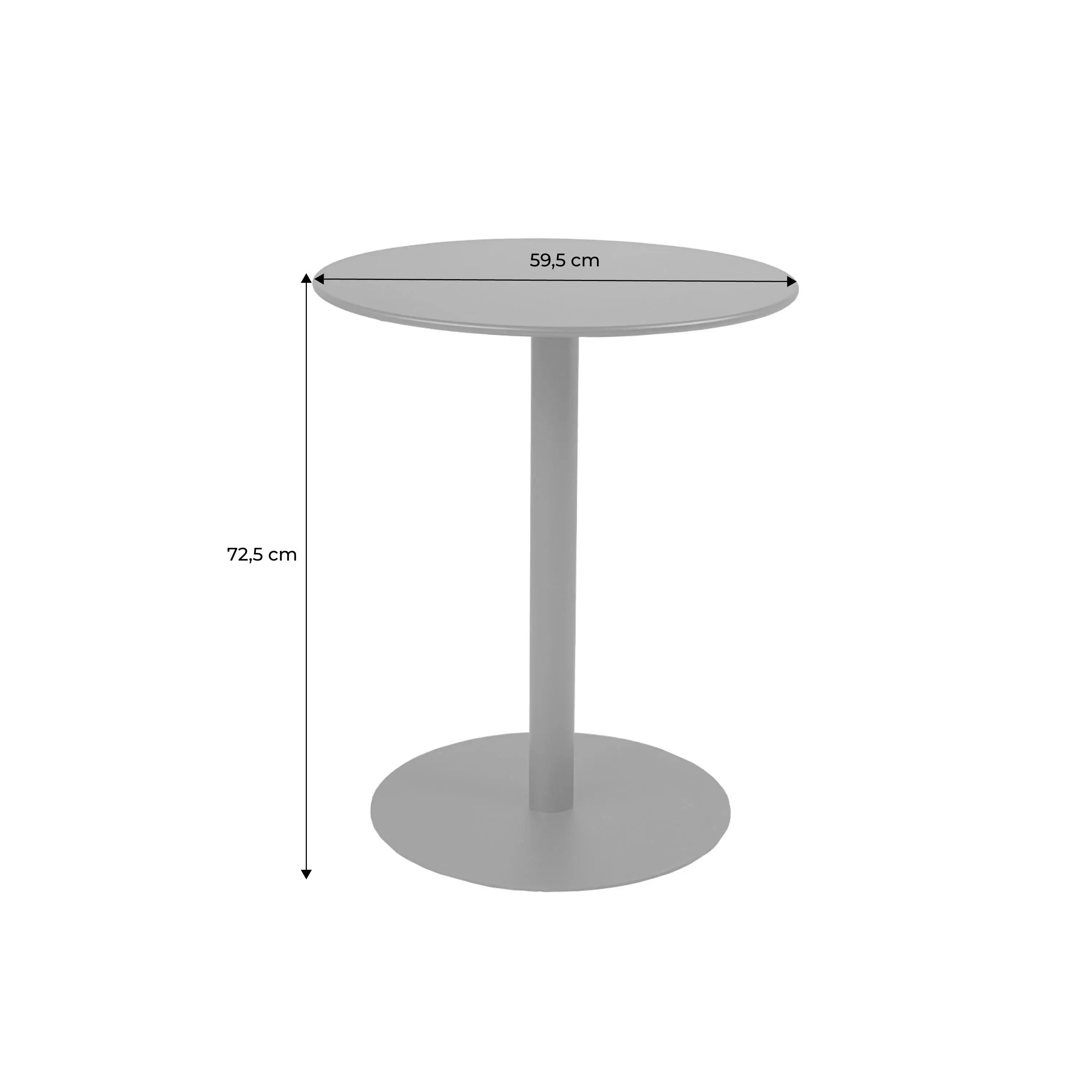 Table de jardin bistrot ronde acier 2 places intérieur/extérieur