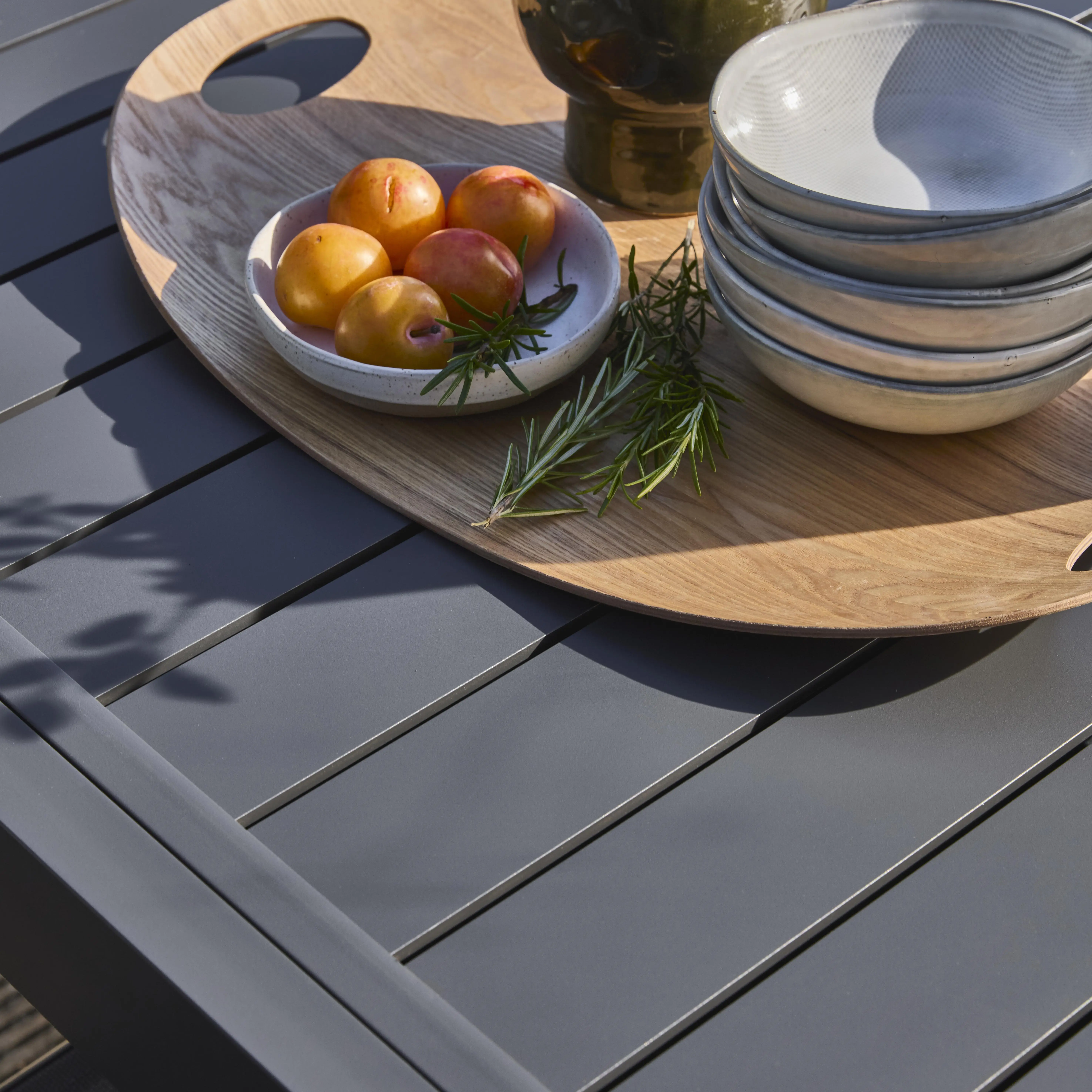 Table de jardin extensible aluminium + 8 assises