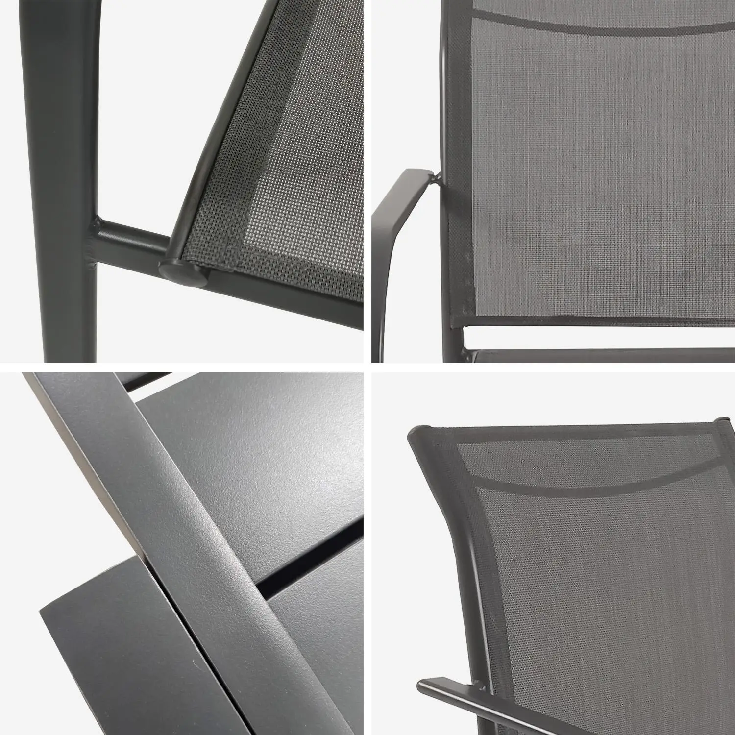 Table de jardin extensible aluminium + 8 assises