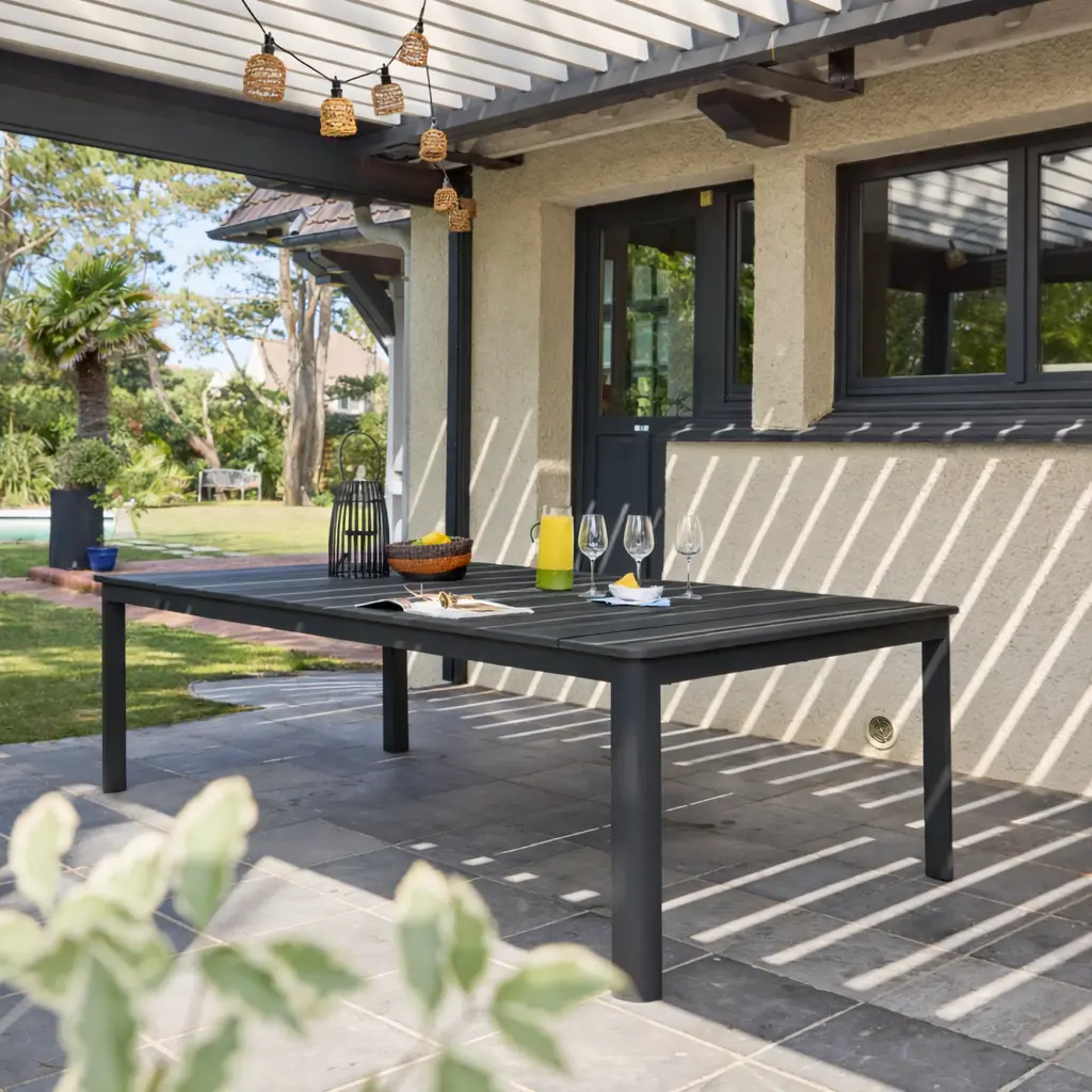Table de jardin extensible aluminium 12 places