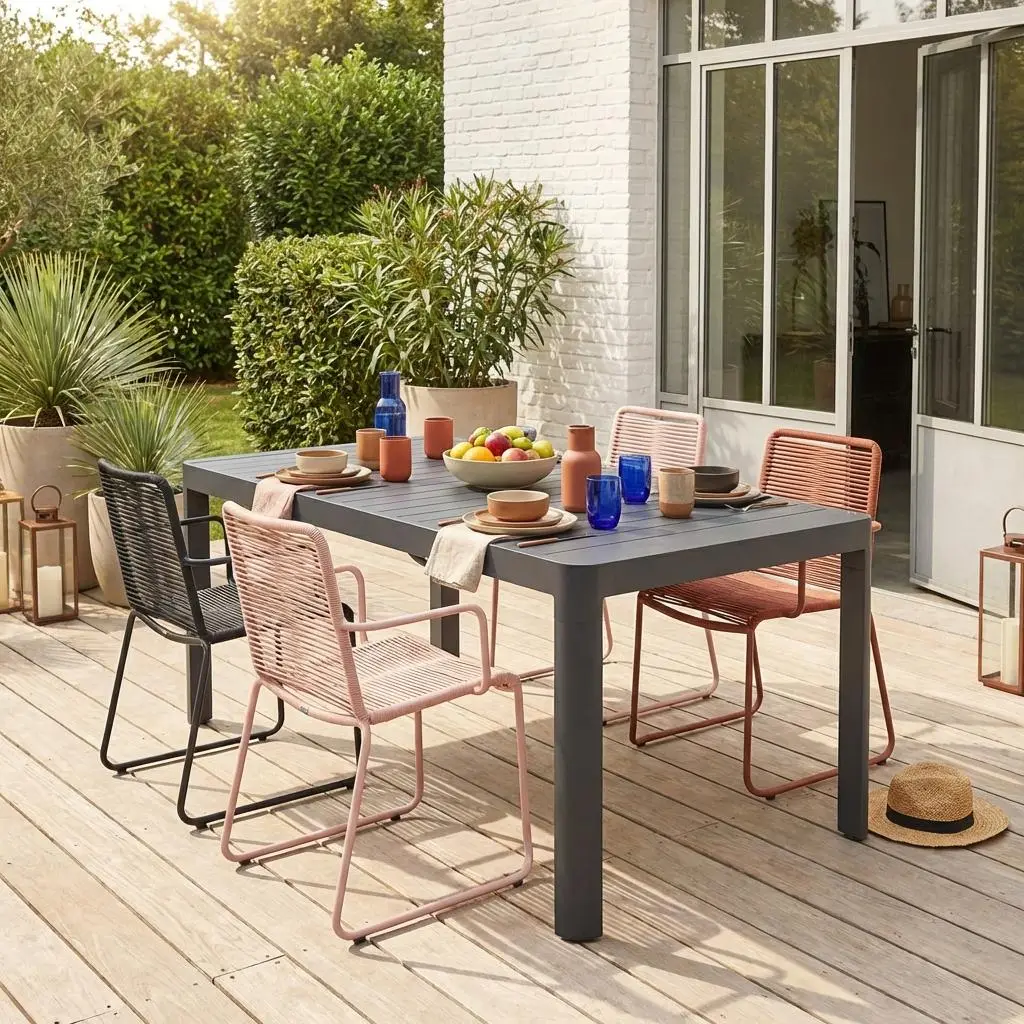 Table de jardin extensible aluminium 6-10 places