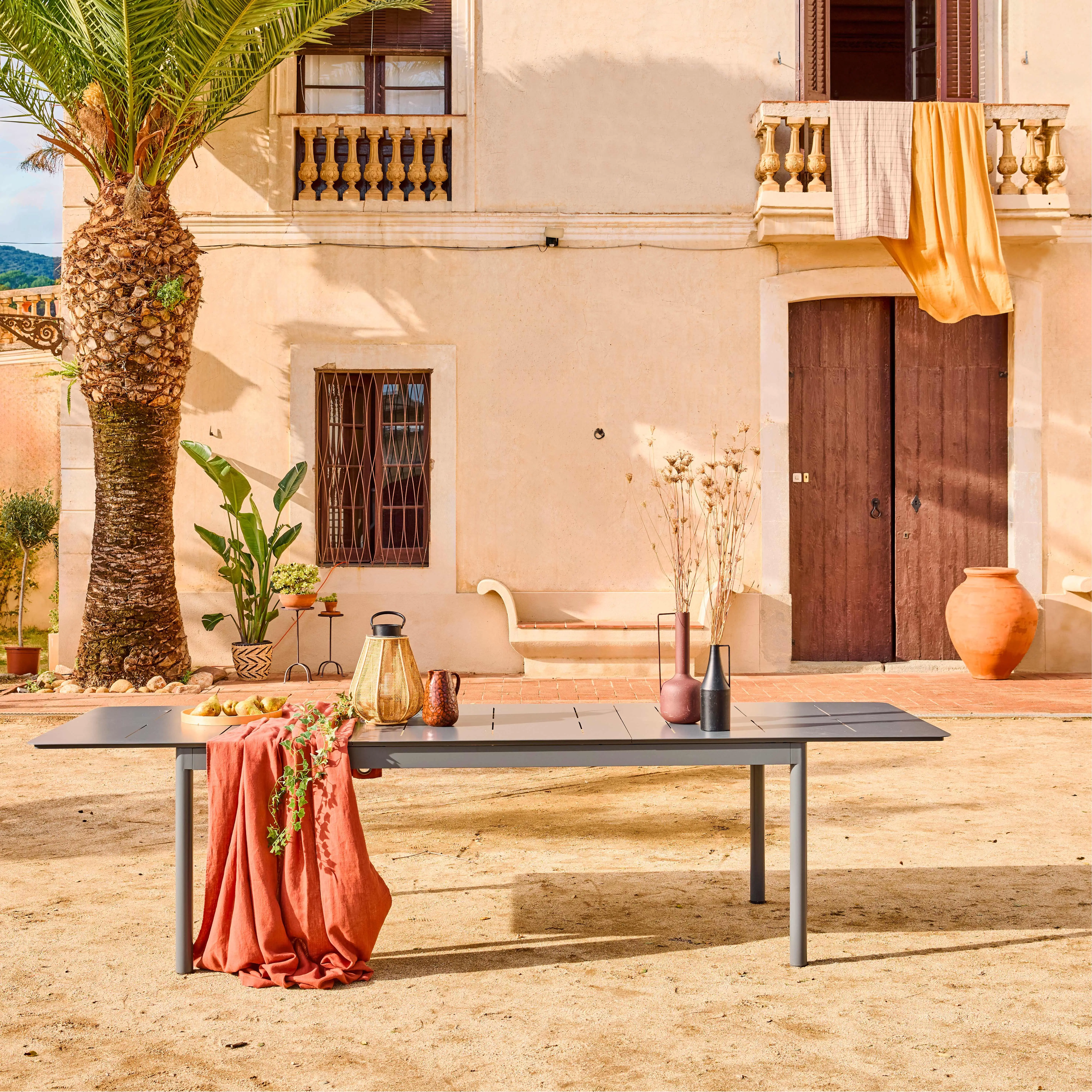 Table de jardin extensible aluminium 8 places
