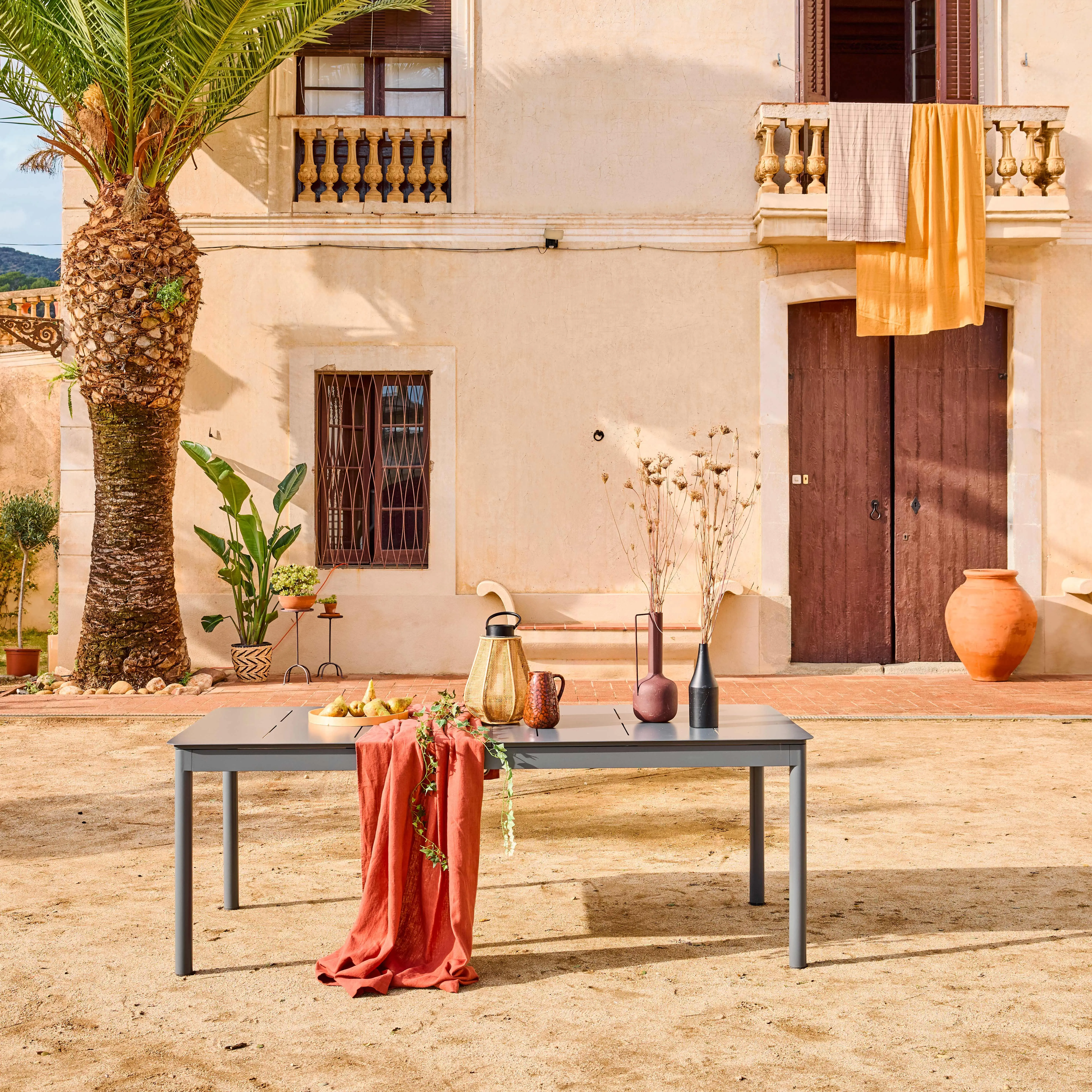 Table de jardin extensible aluminium 8 places