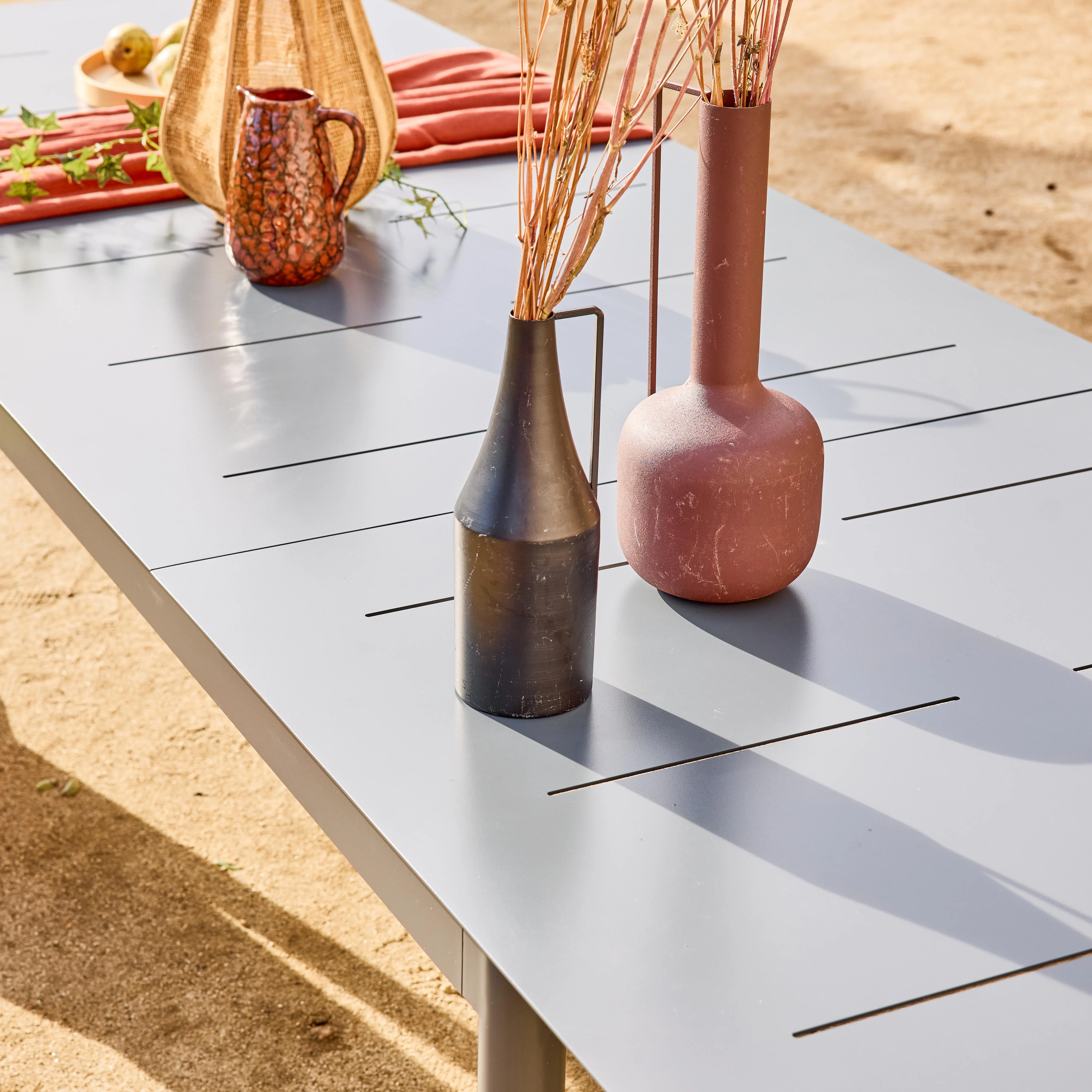 Table de jardin extensible aluminium 8 places