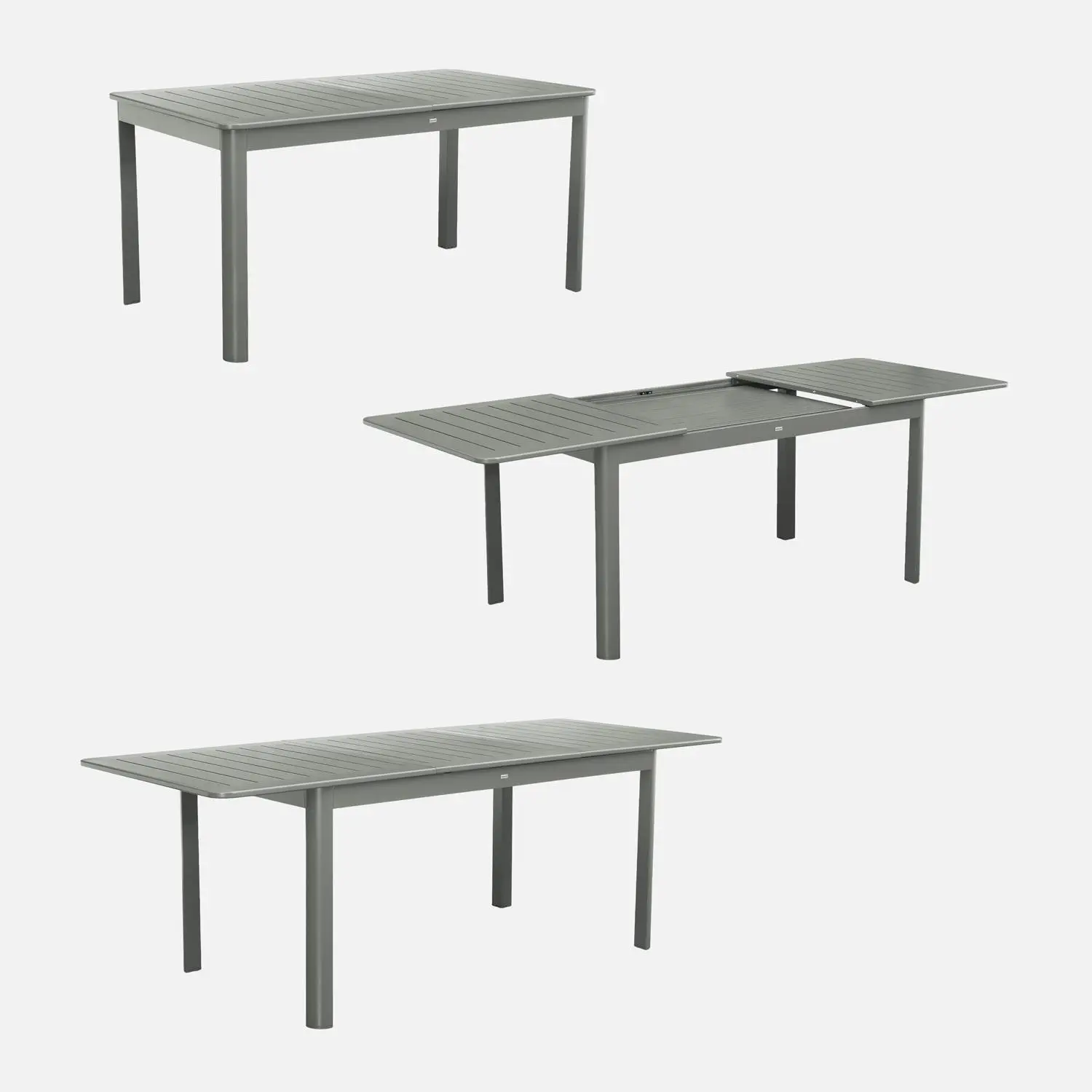 Table de jardin extensible aluminium + 8 assises