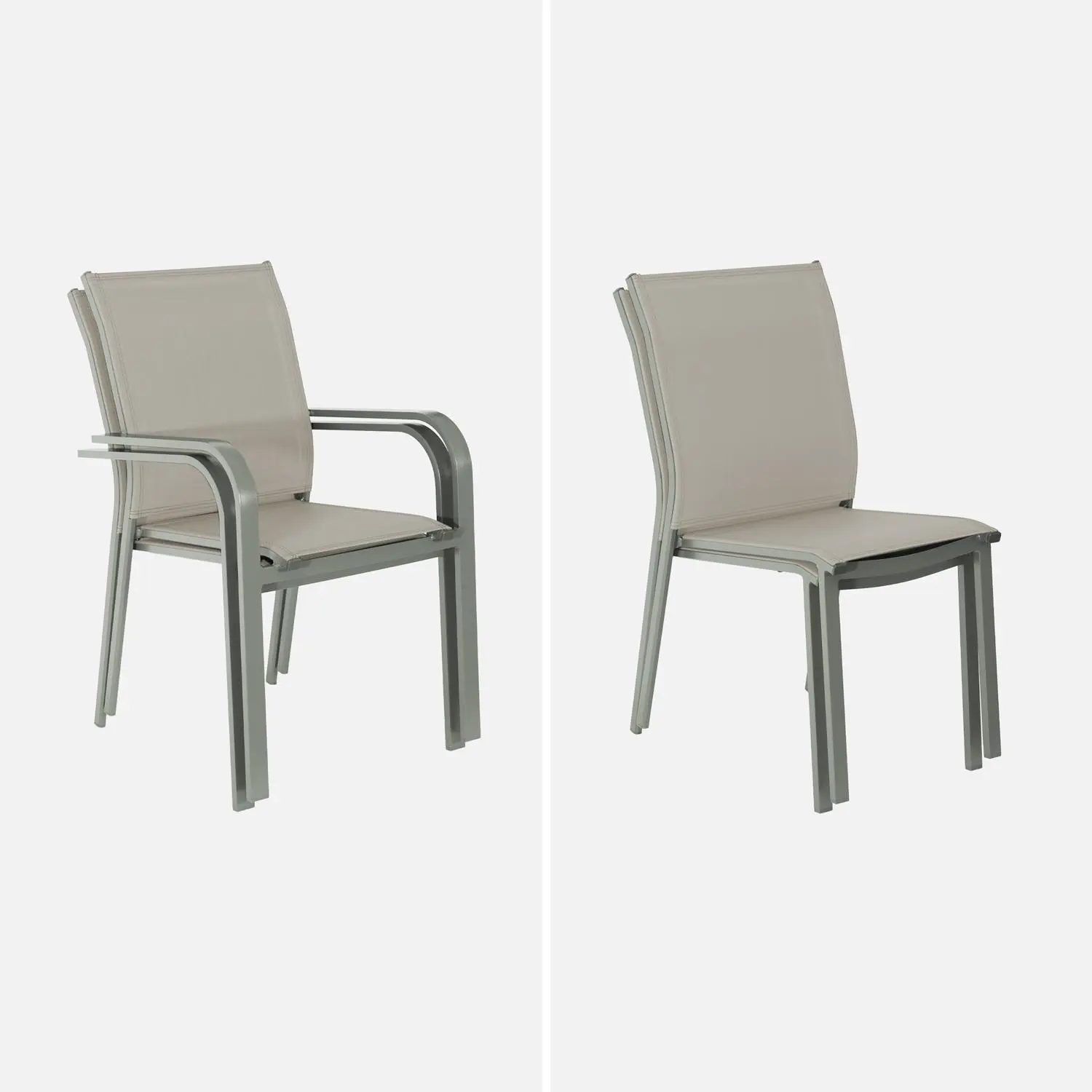 Table de jardin extensible aluminium + 8 assises