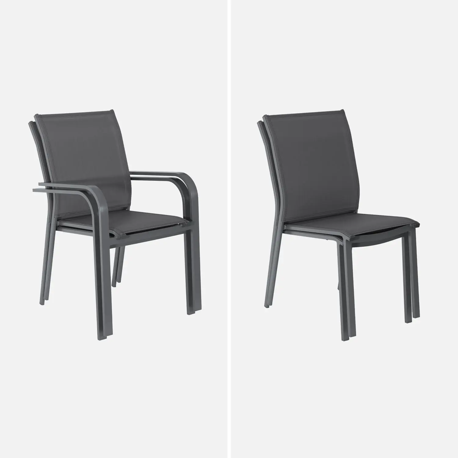 Table de jardin extensible aluminium + 6 assises