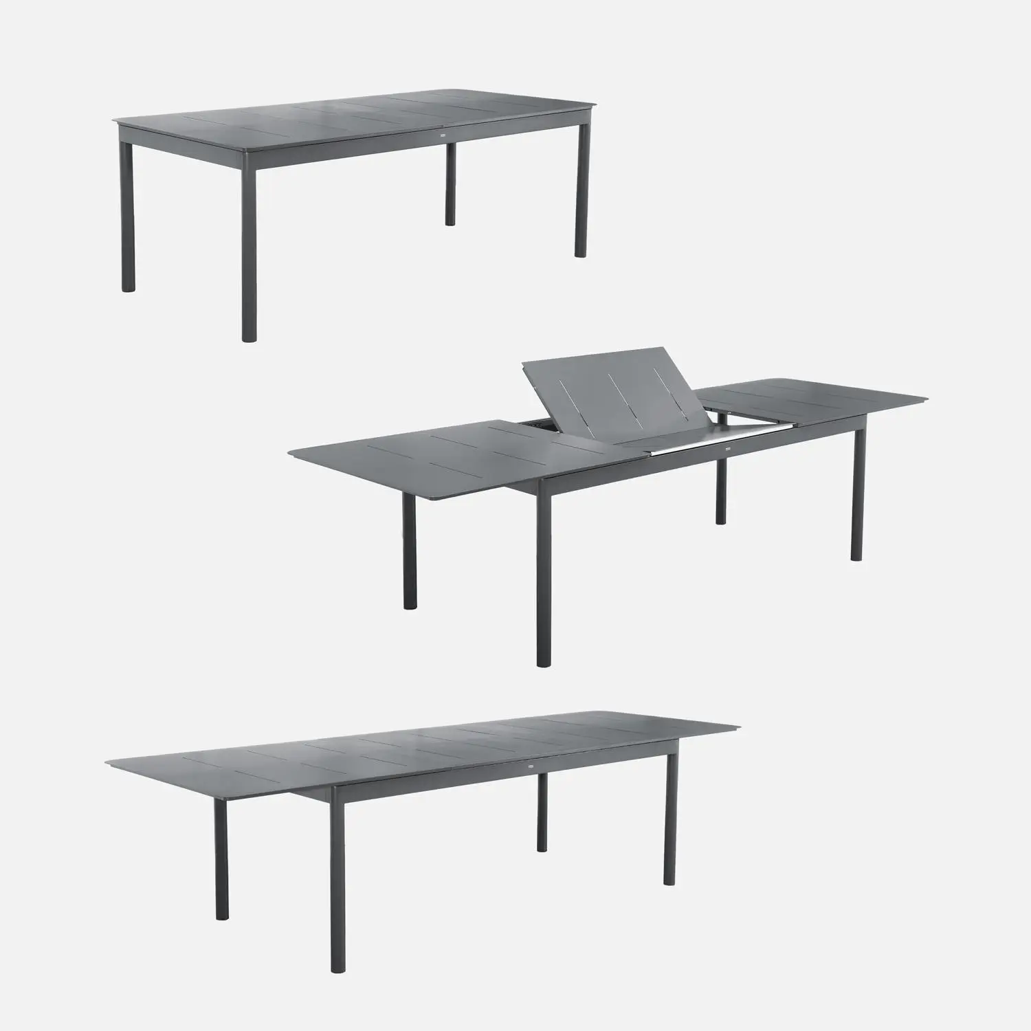 Table de jardin extensible aluminium + 8 assises