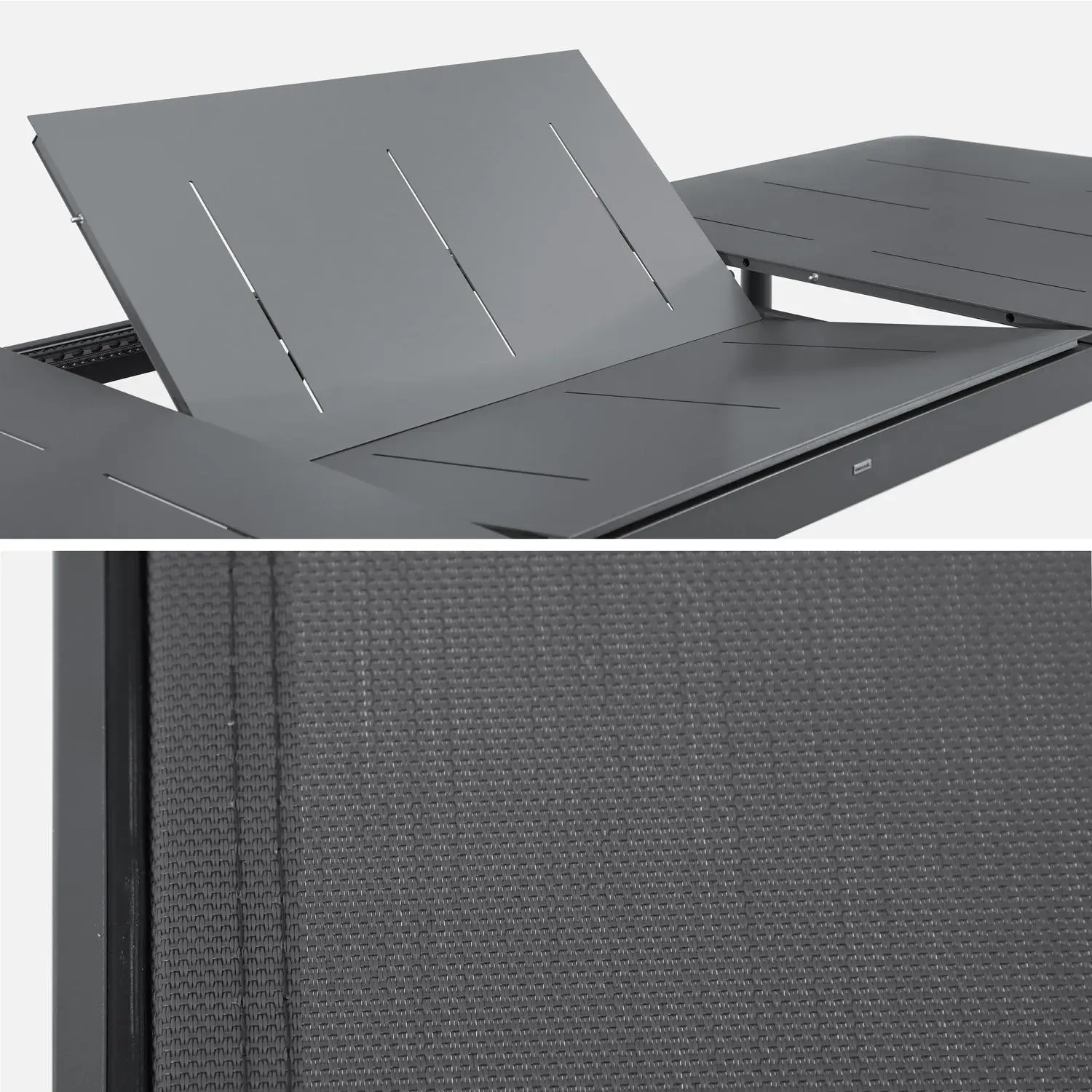 Table de jardin extensible aluminium + 8 assises