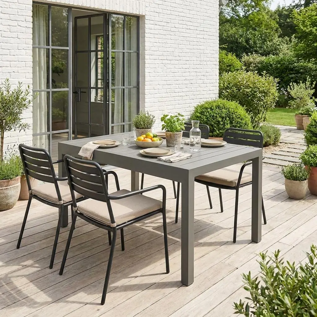 Table de jardin extensible aluminium 8 places