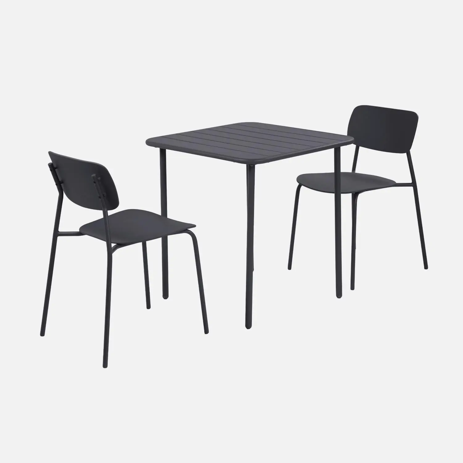 Table de jardin métal + 2 assises