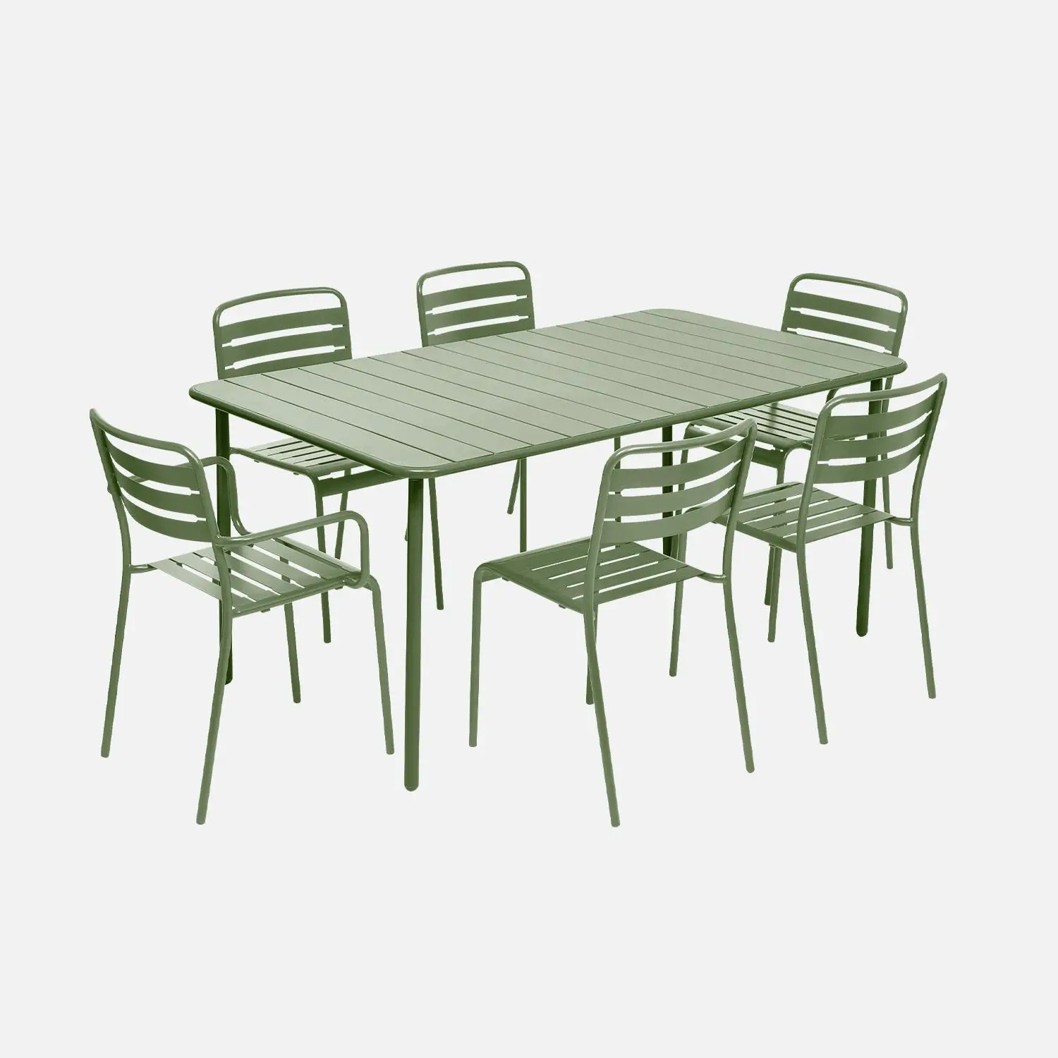 Table de jardin métal + 6 assises