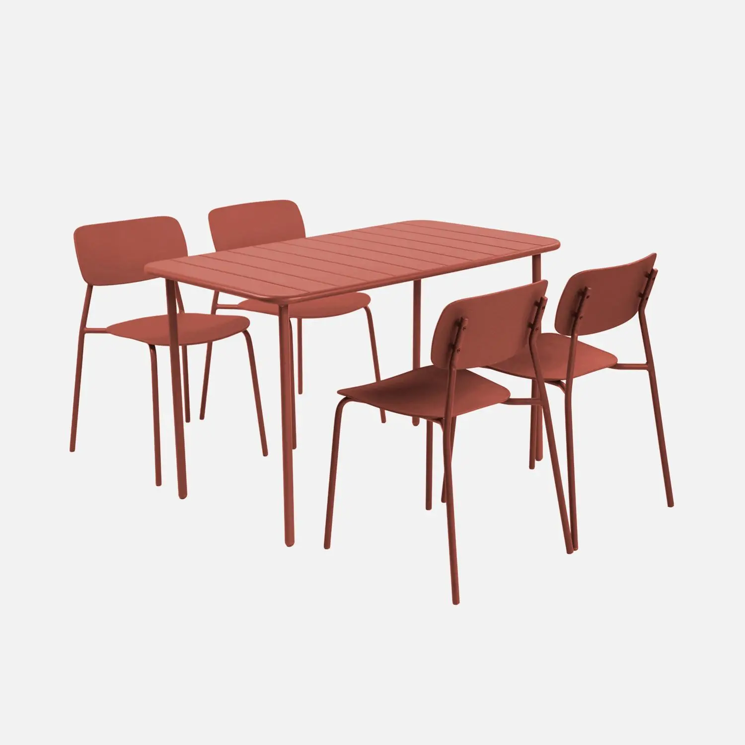 Table de jardin métal + 4 assises