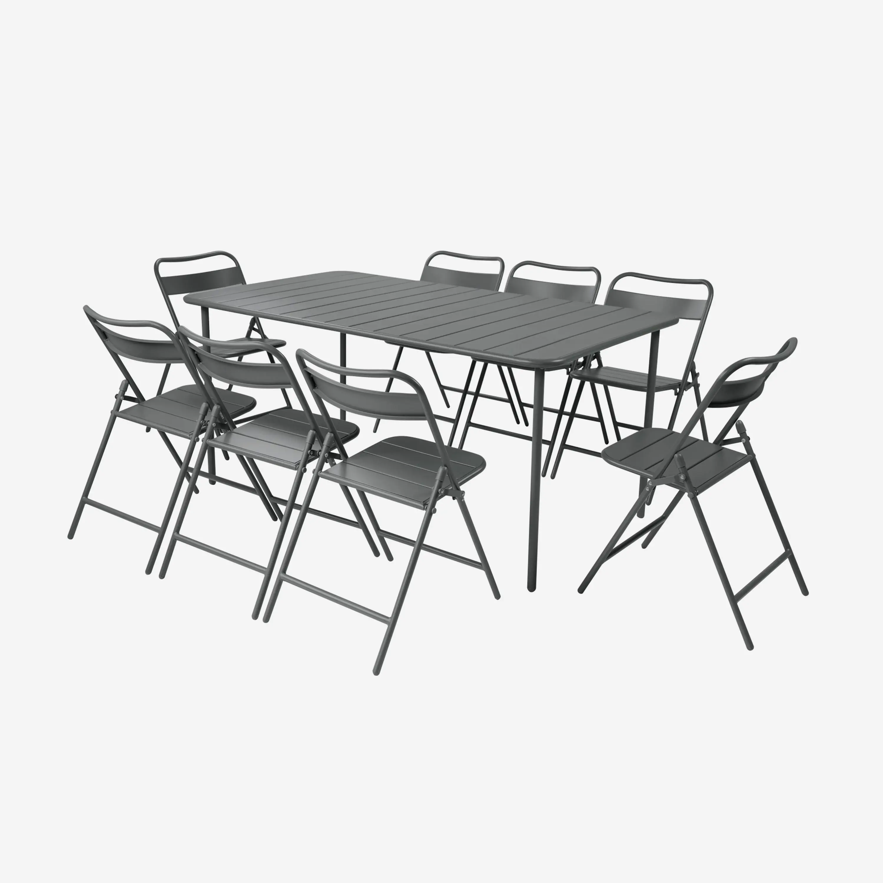 Table de jardin métal + 8 assises