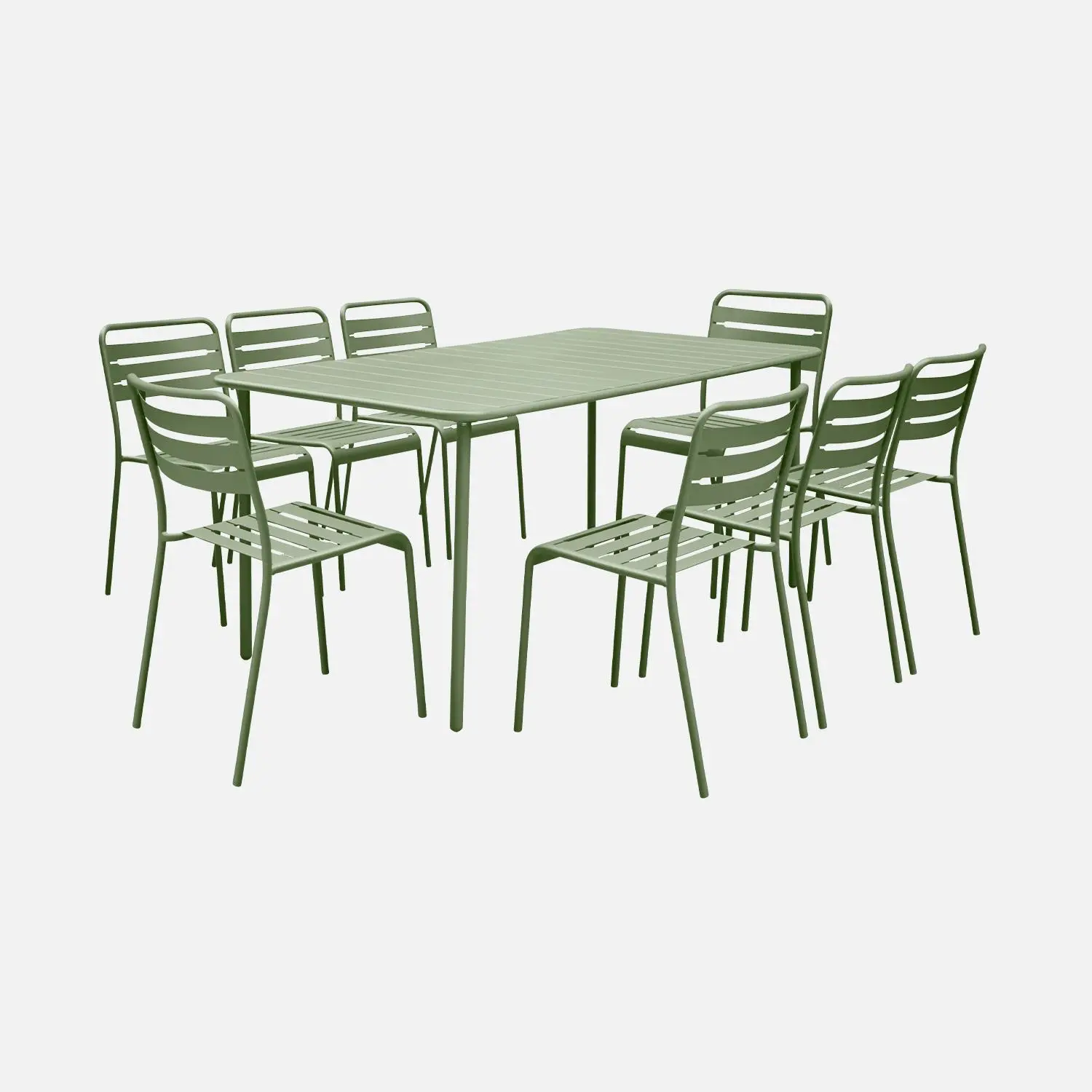 Table de jardin métal + 8 assises