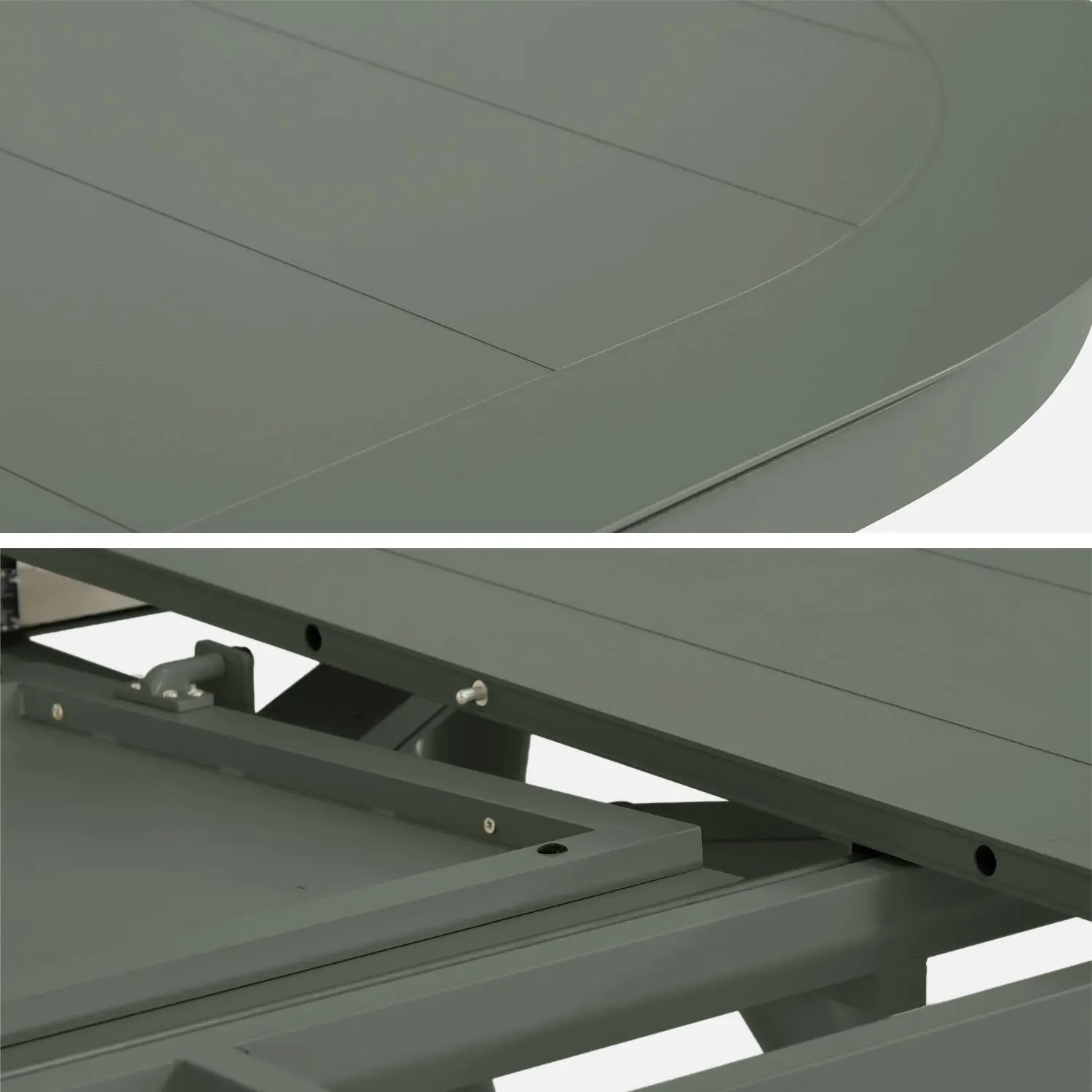 Table de jardin ovale extensible aluminium + 10 assises