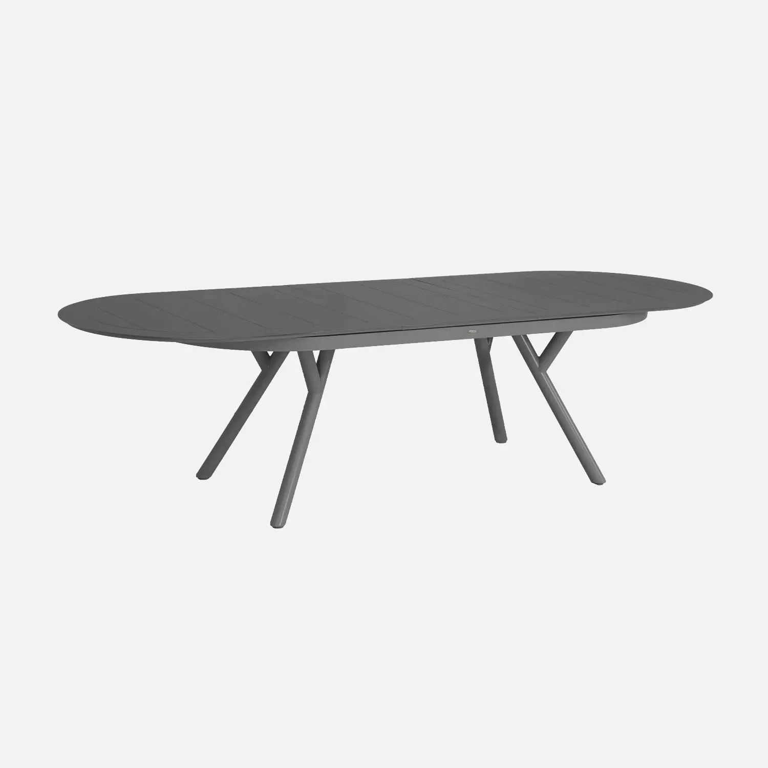 Table de jardin ovale extensible aluminium + 6 assises