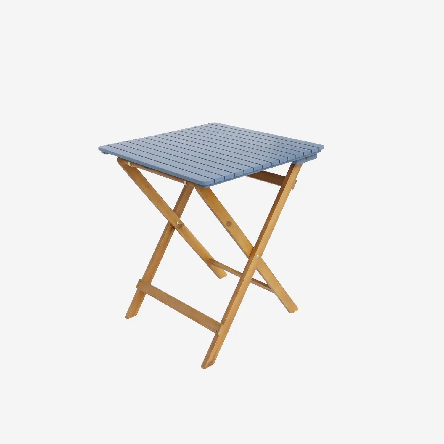 Table de jardin pliante bois d'acacia + 2 assises