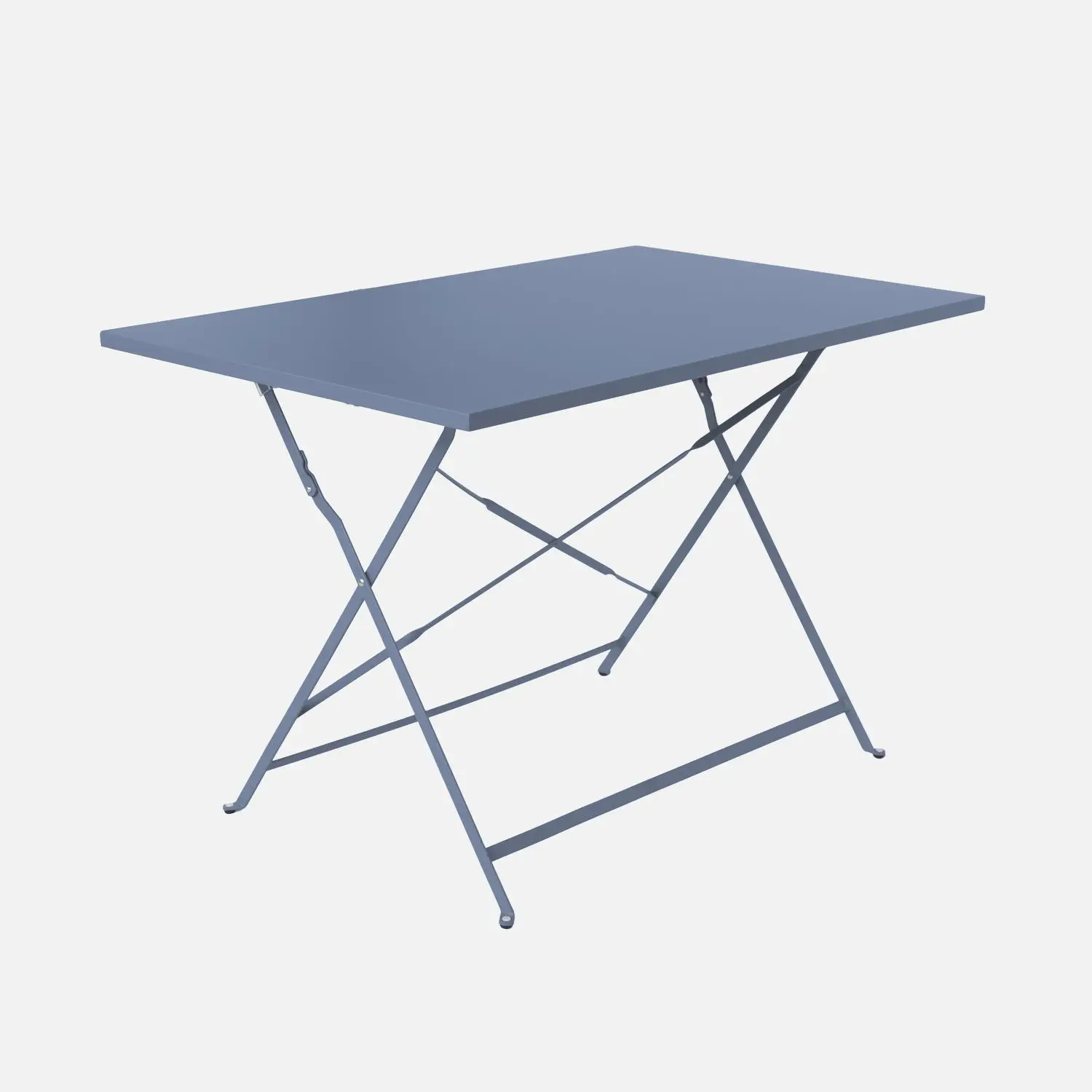 Table de jardin bistrot rectangulaire pliante métal 4 places