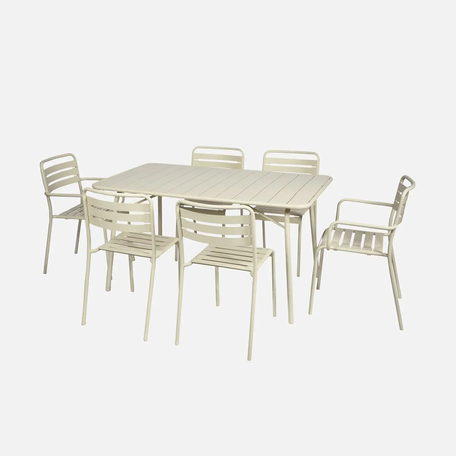 Table de jardin pliante métal + 6 assises