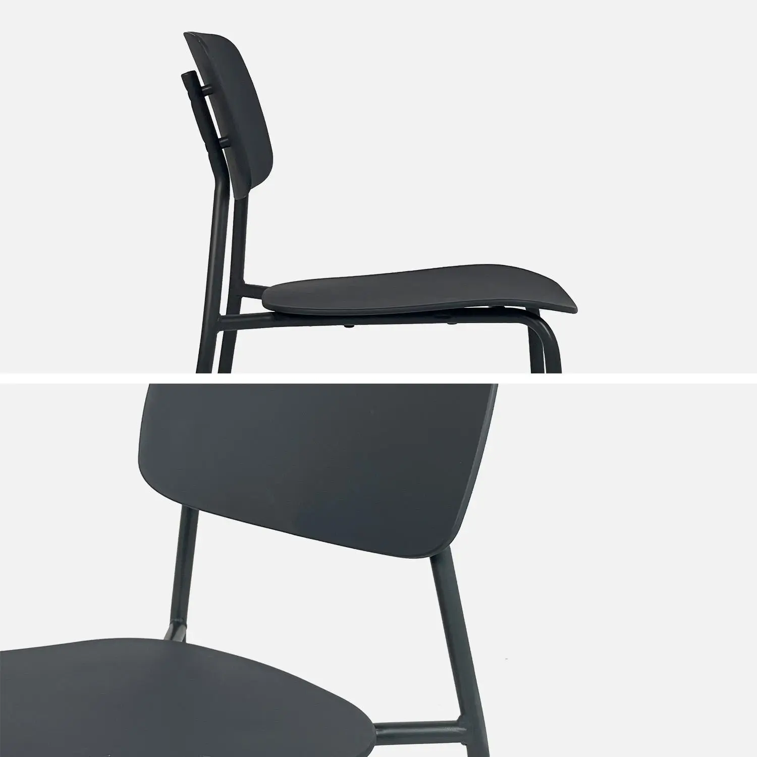 Table de jardin pliante métal + 6 assises