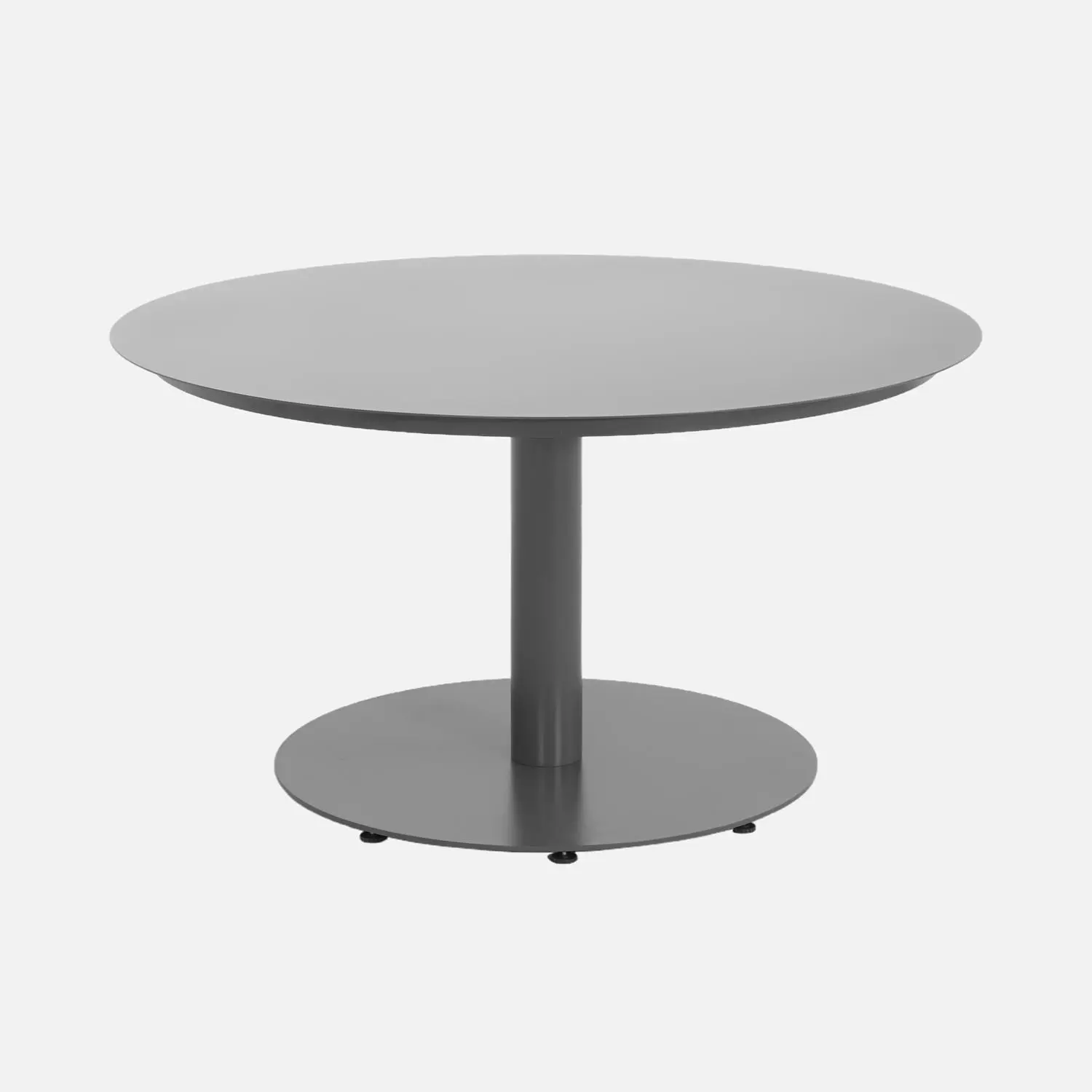 Table de jardin ronde aluminium + 6 assises