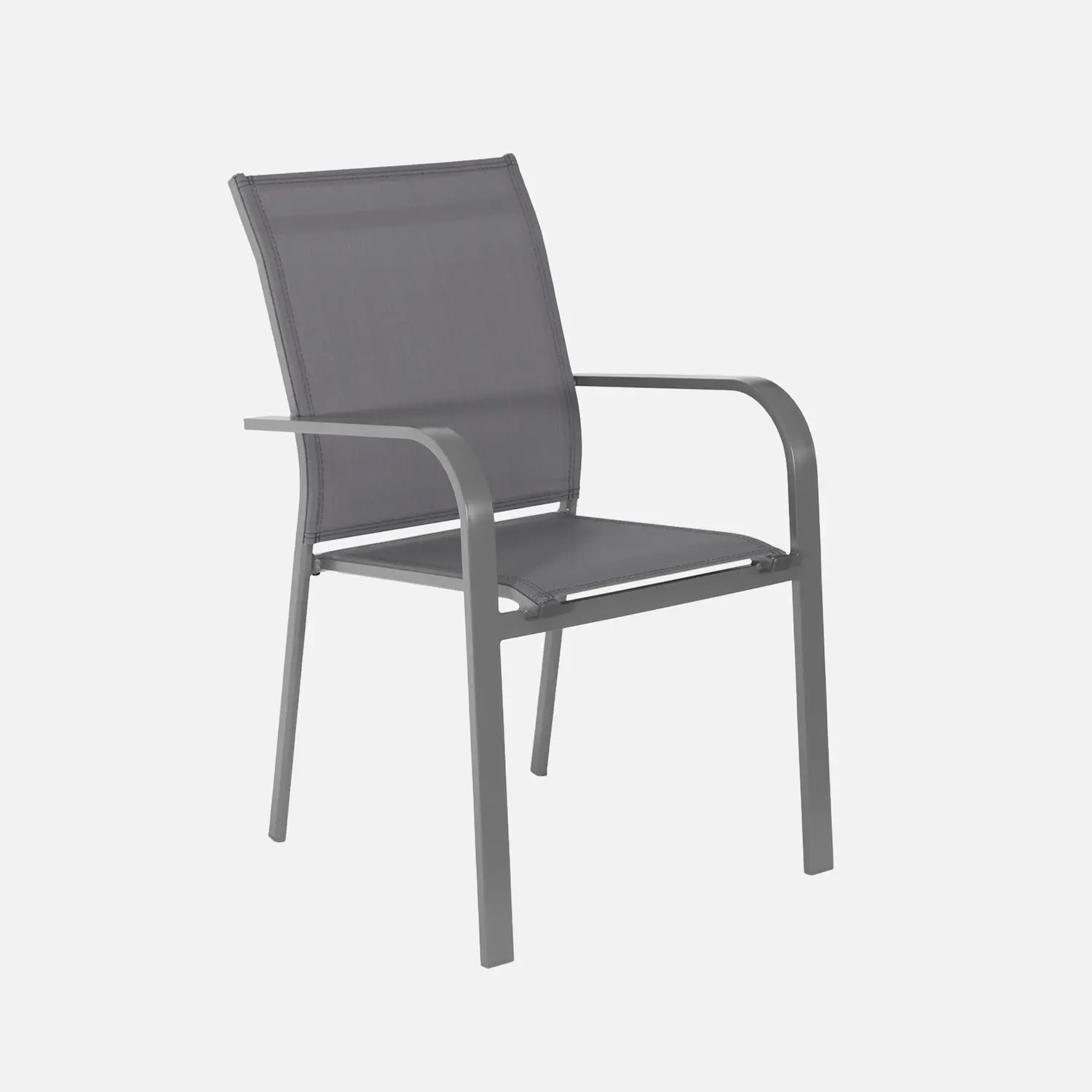 Table de jardin ronde aluminium + 6 assises