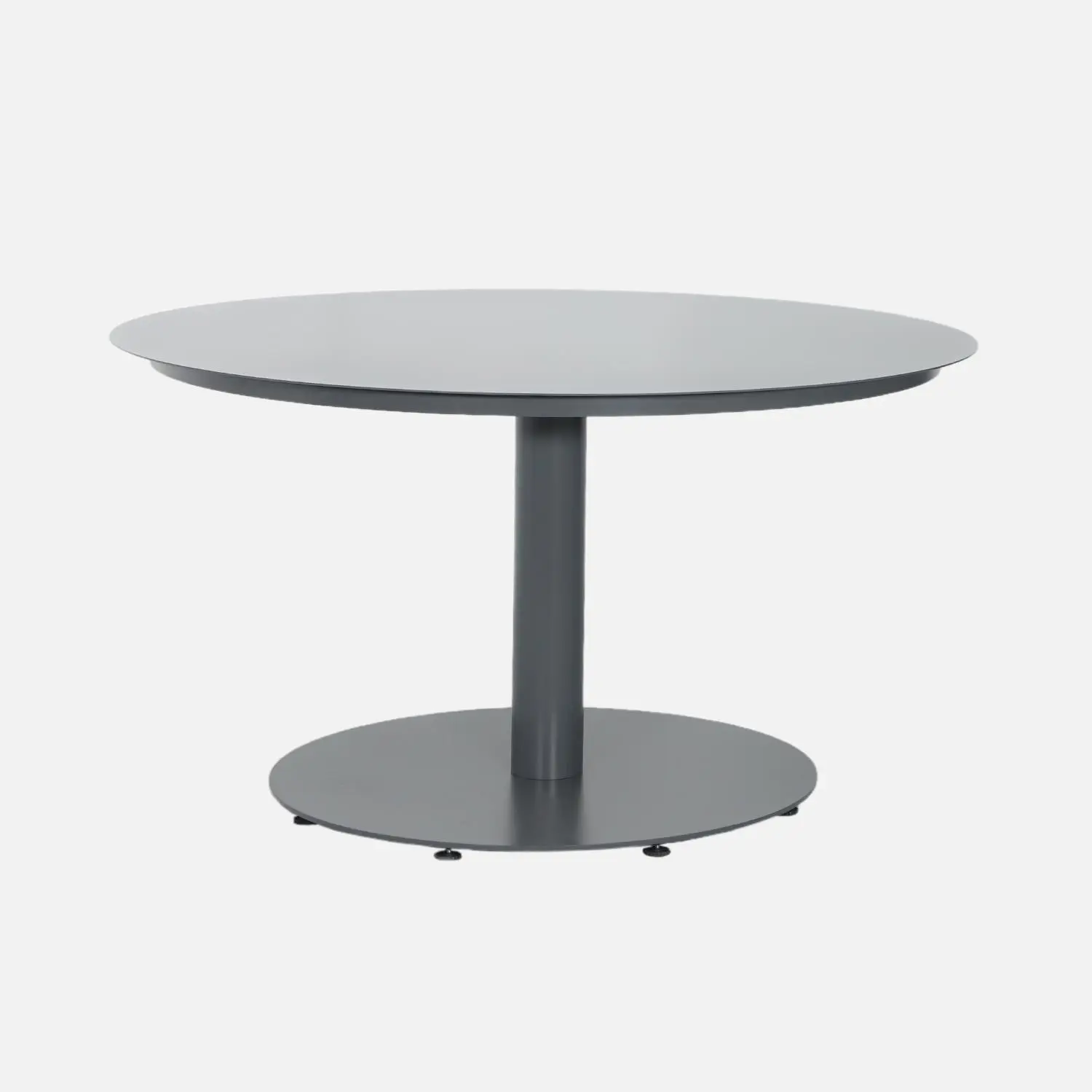 Table de jardin ronde aluminium + 6 assises