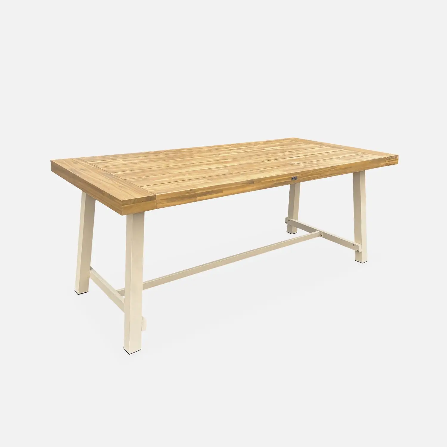 Table intérieur/extérieur bois d'acacia et métal 6-8 places