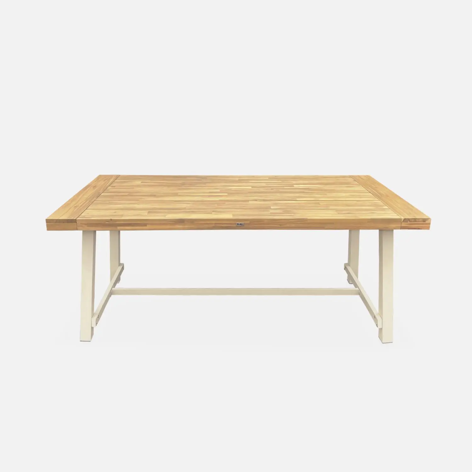 Table intérieur/extérieur bois d'acacia et métal 6-8 places