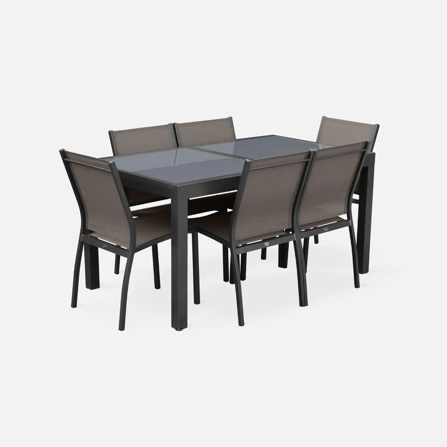 Table de jardin extensible aluminium + 6 assises