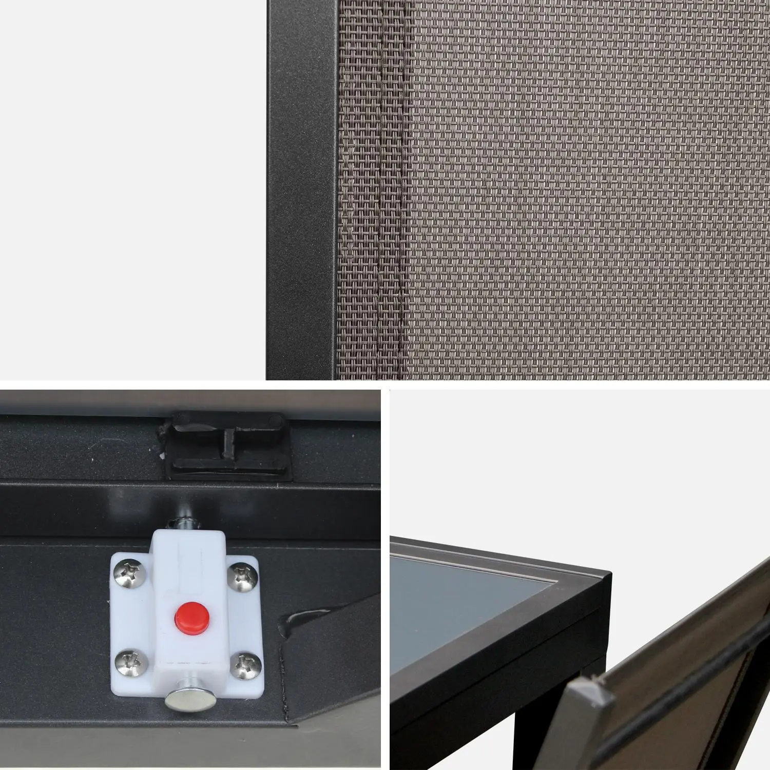 Table de jardin extensible aluminium + 6 assises