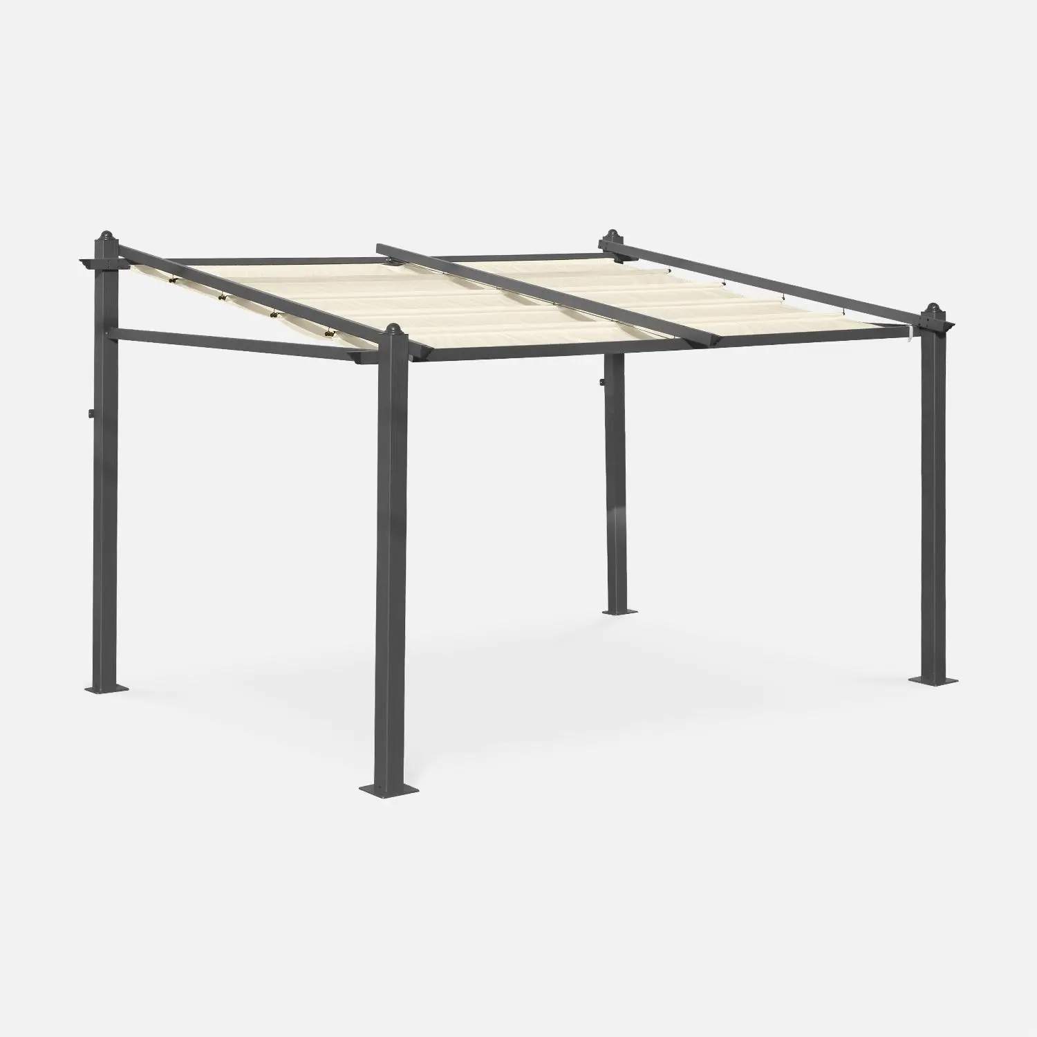 Pergola aluminium 3x4 m toile coulissante
