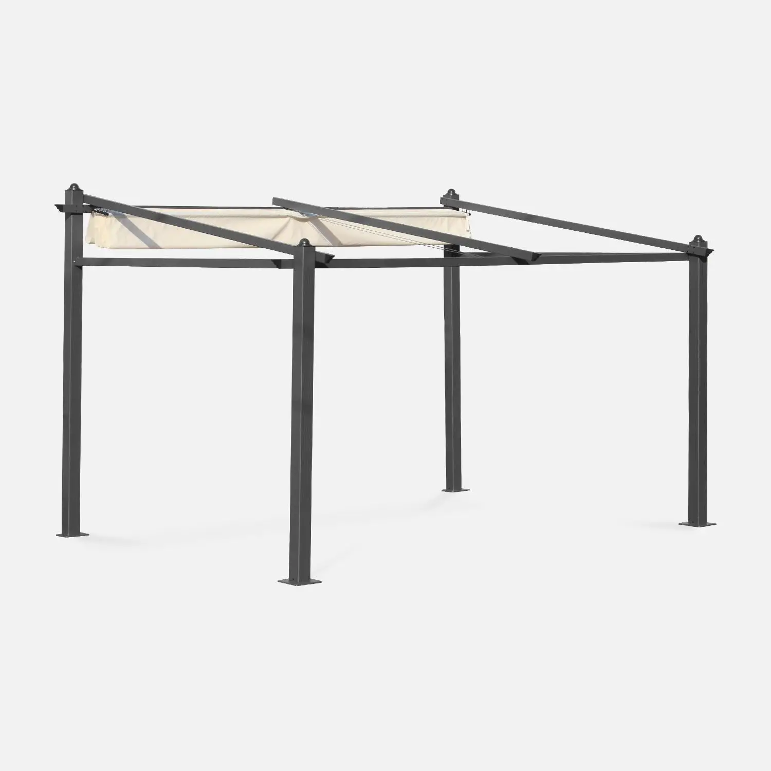 Pergola aluminium 3x4 m toile coulissante