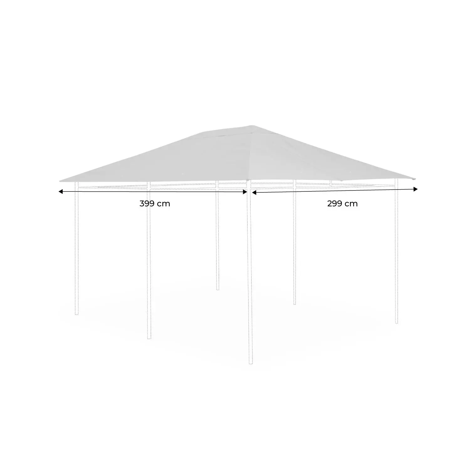 Toile de toit pour tonnelle 3x4m
