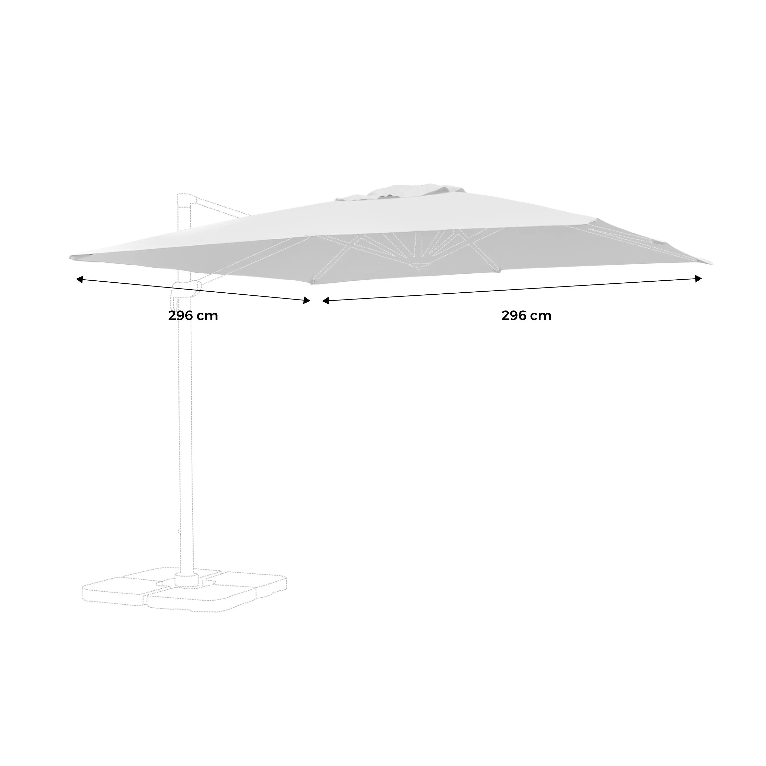 Toile parasol déporté 3x3m