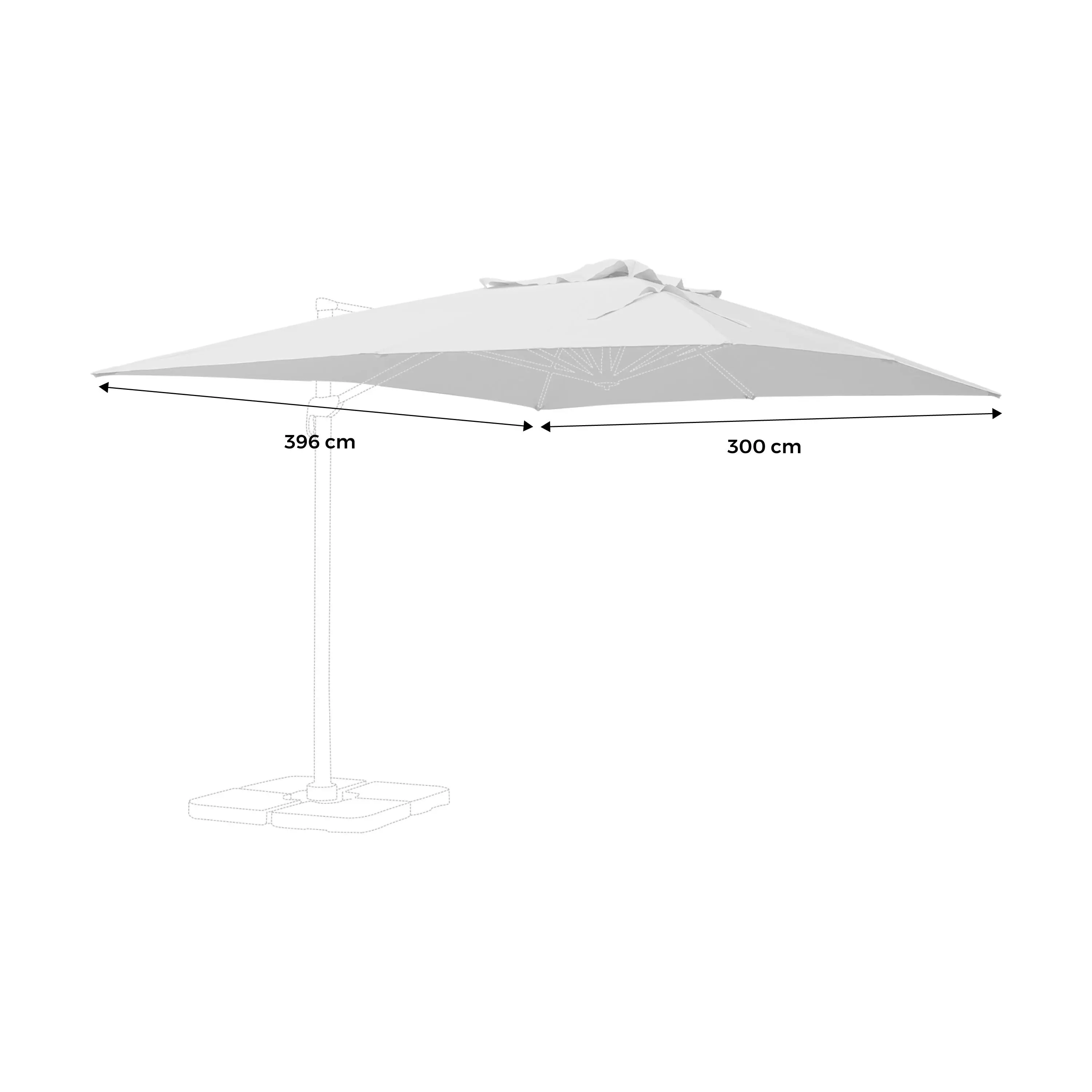 Toile parasol déporté 3x4m
