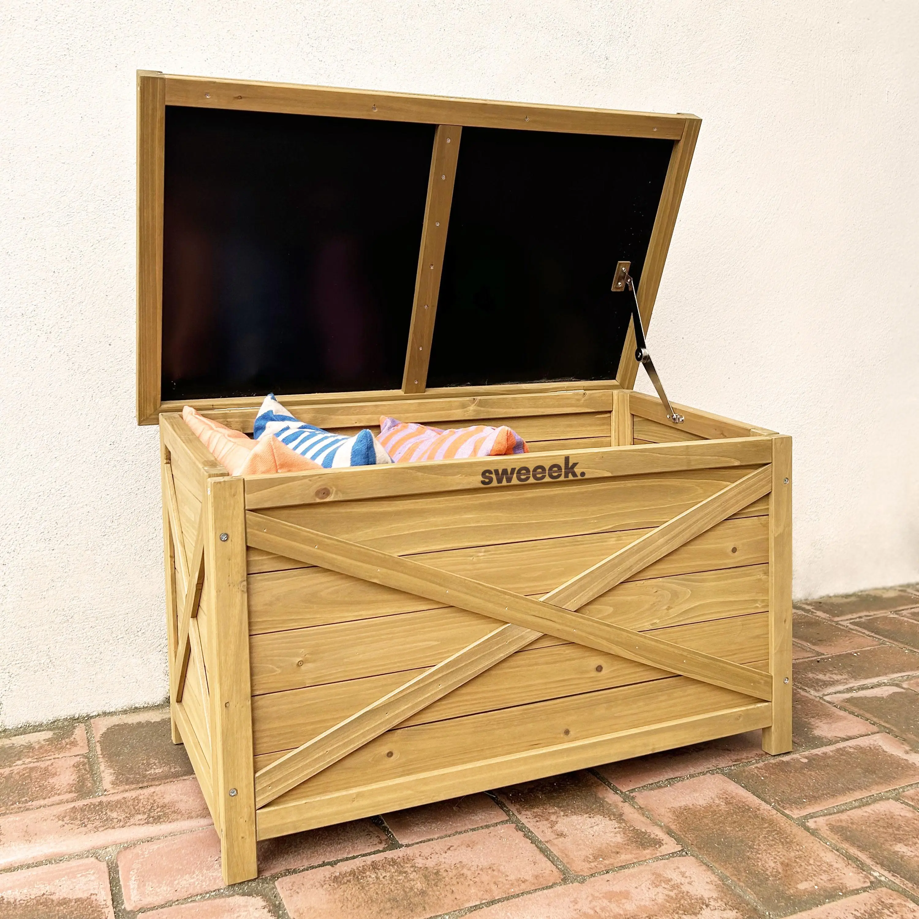 Coffre de rangement bois de sapin 100L