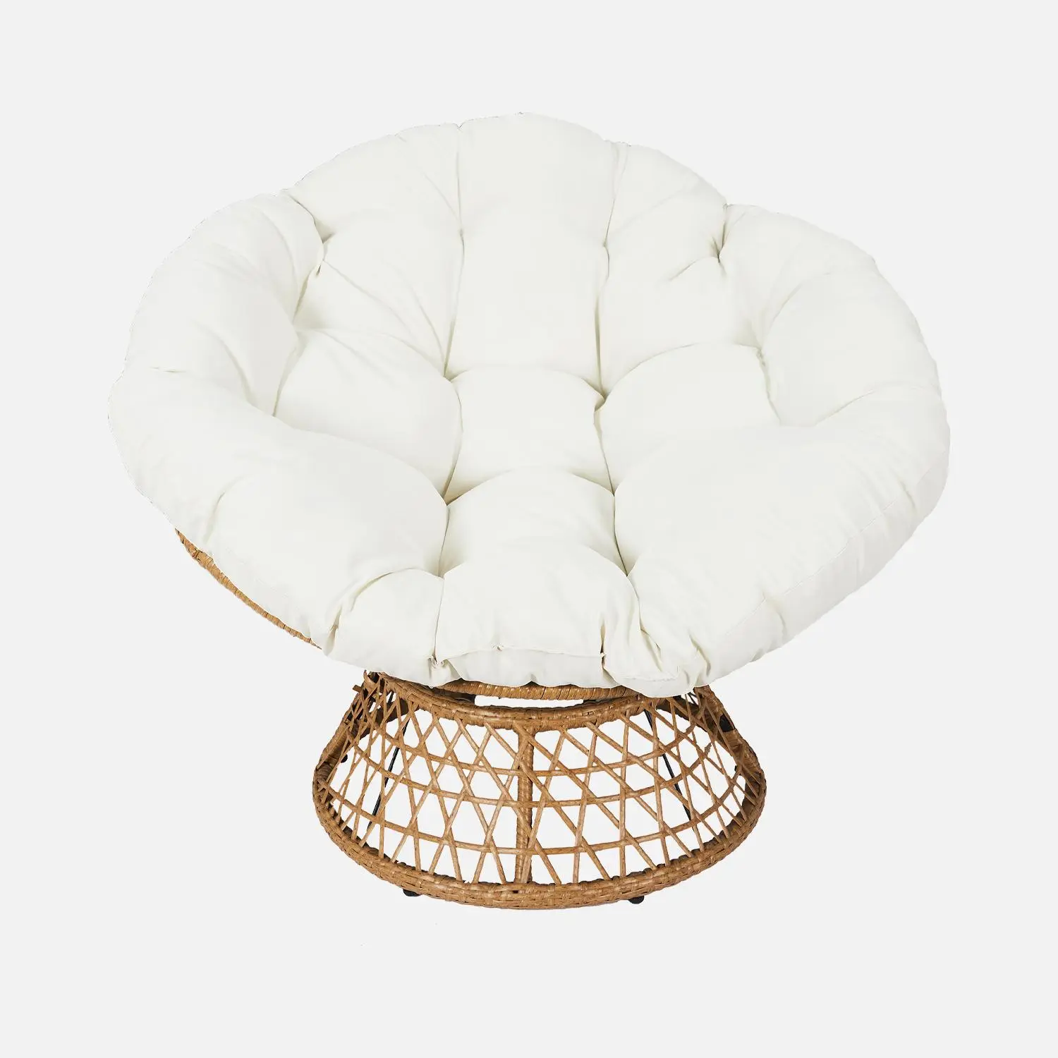 Fauteuil papasan intérieur/extérieur polyrotin rotatif, loveuse Ø96cm