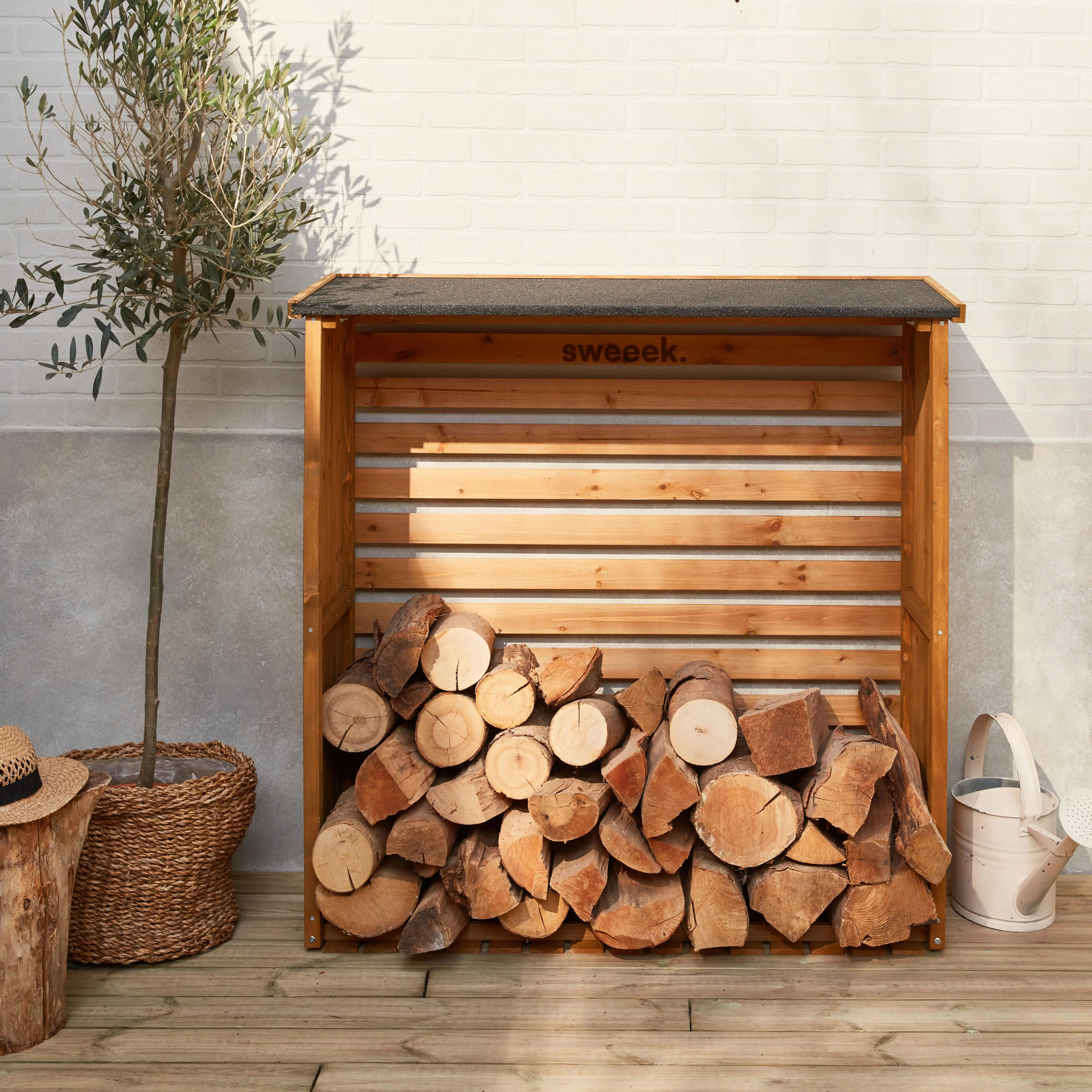 Abri bûches bois de sapin (lot de 2)