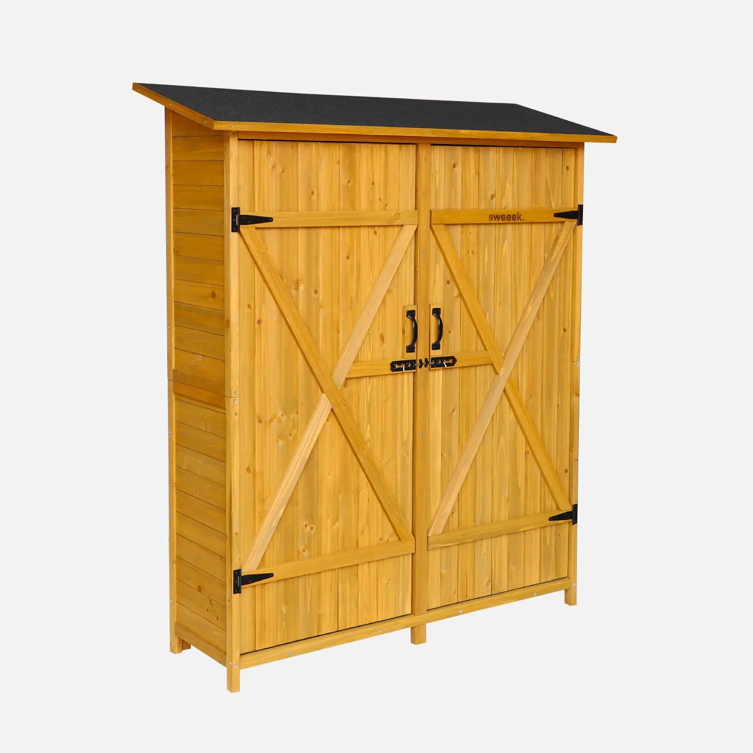 Abri de jardin bois de sapin 4 espaces de rangement 140cm