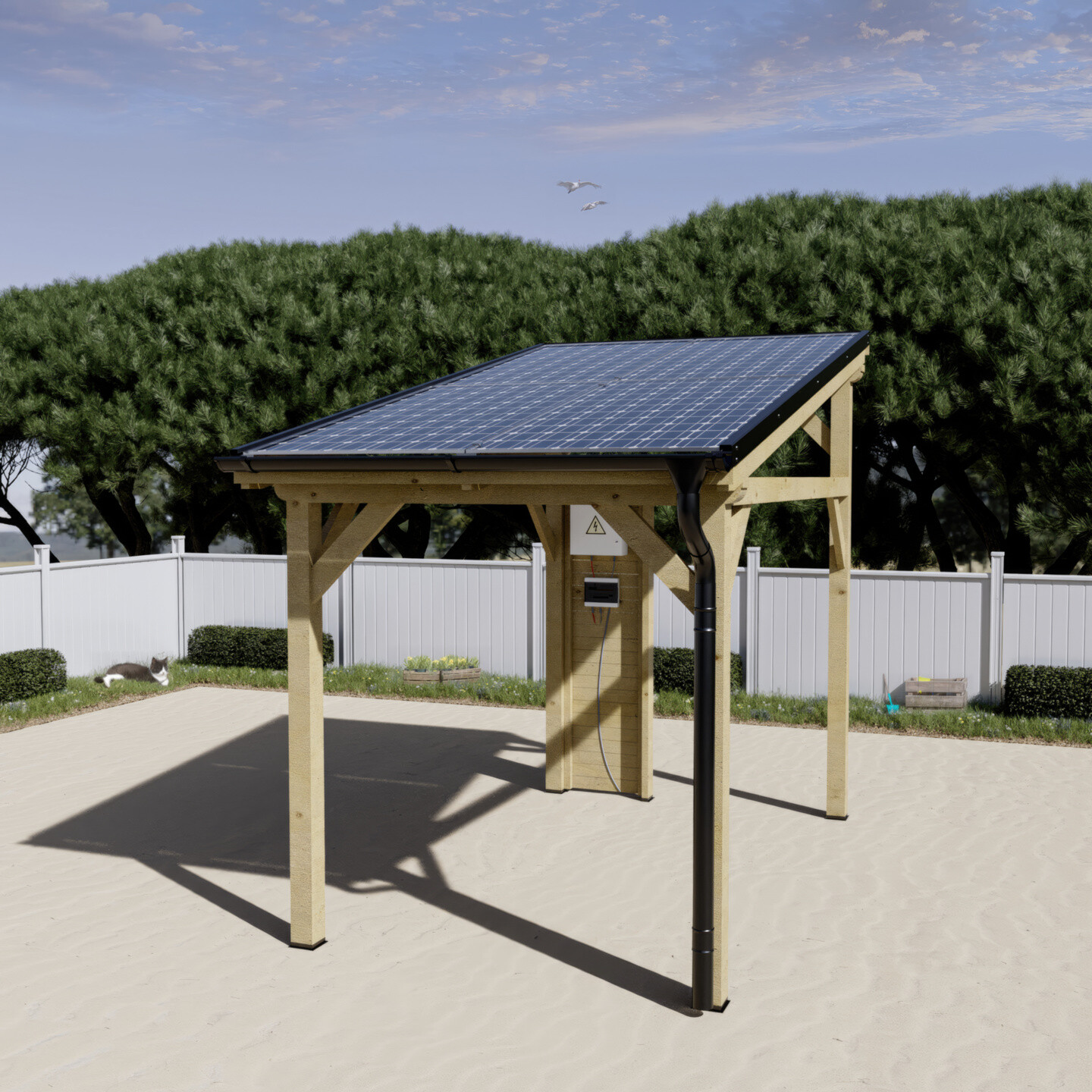Carport photovoltaïque Wattoit 2 kWc — 3,75 × 2,37 m